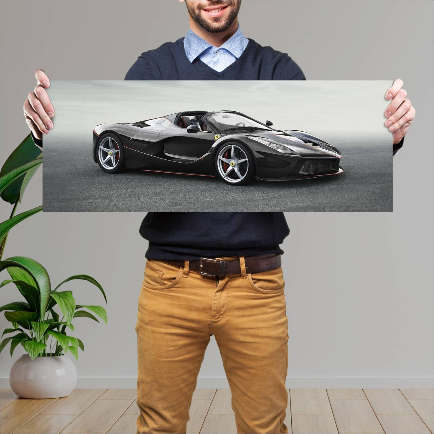 Cuadro grande 30x80cm 2016 laferrari aperta auto 619 Ferrari