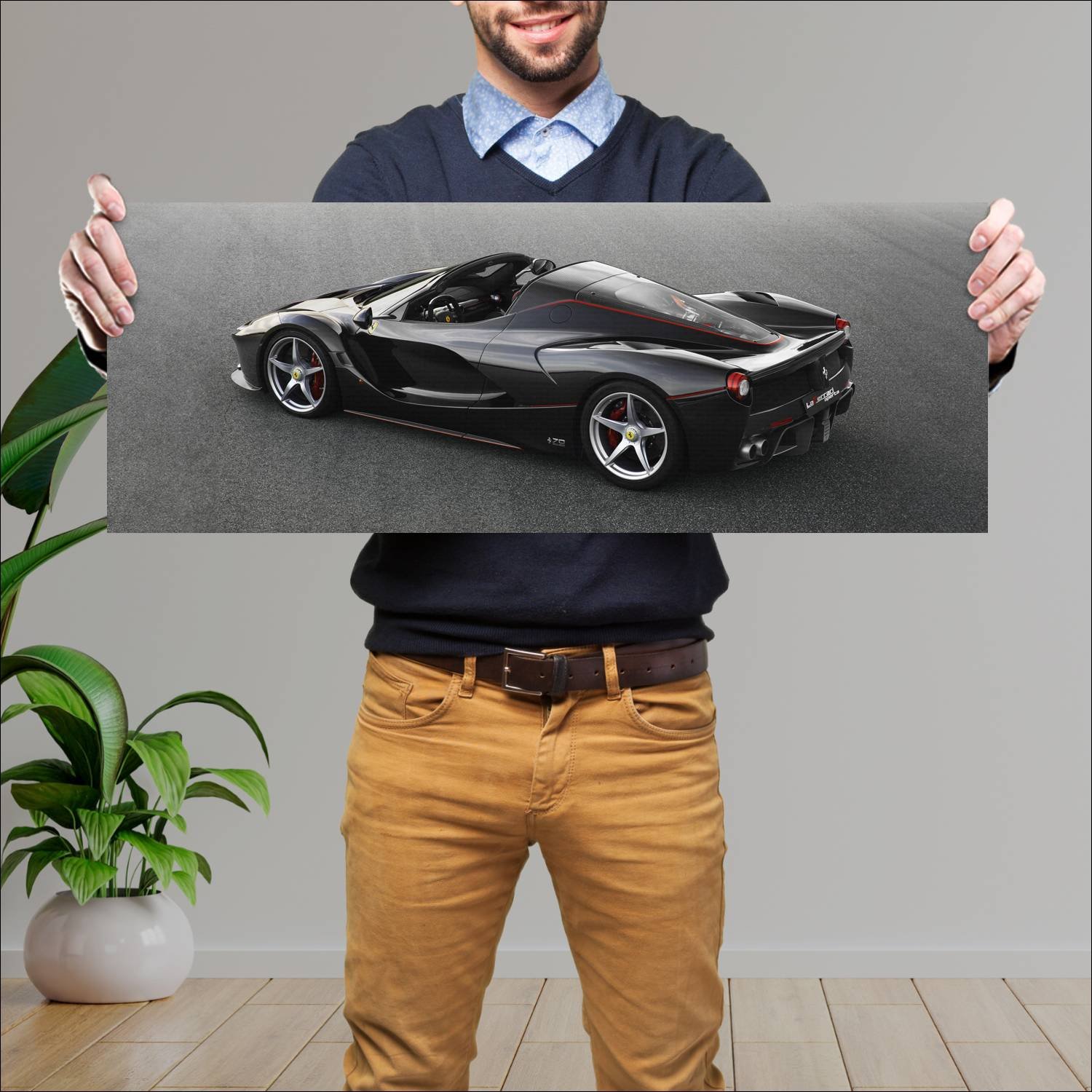 Cuadro grande 30x80cm 2016 laferrari aperta auto 620 Ferrari