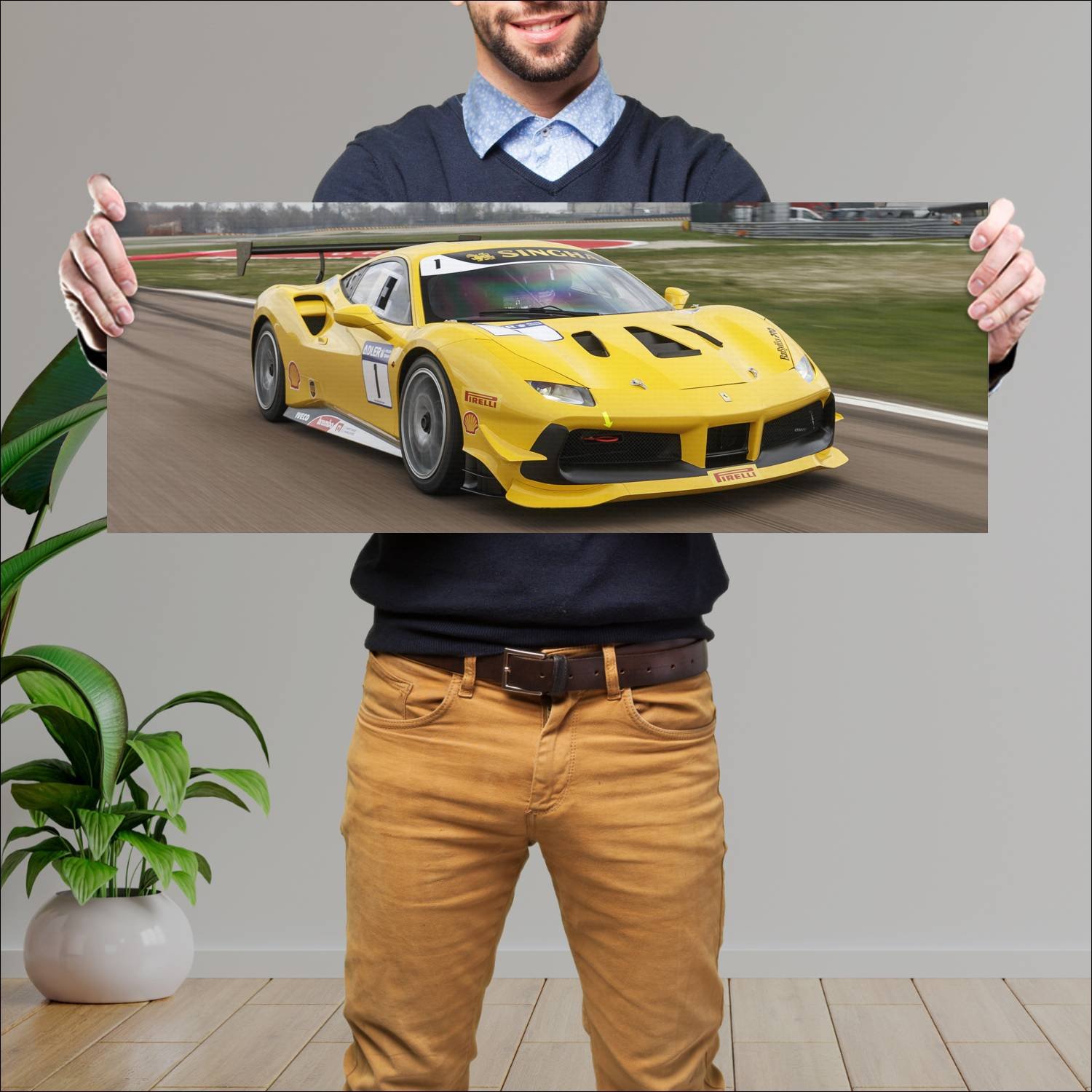 Cuadro grande 30x80cm 2017 ferrari 488 challenge 8 630 Ferrari