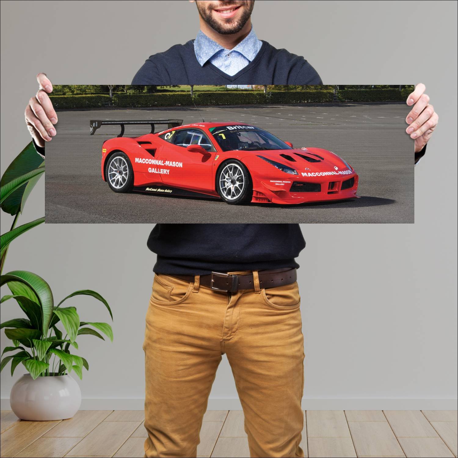 Cuadro grande 30x80cm 2017 ferrari 488 challenge 9 631 Ferrari