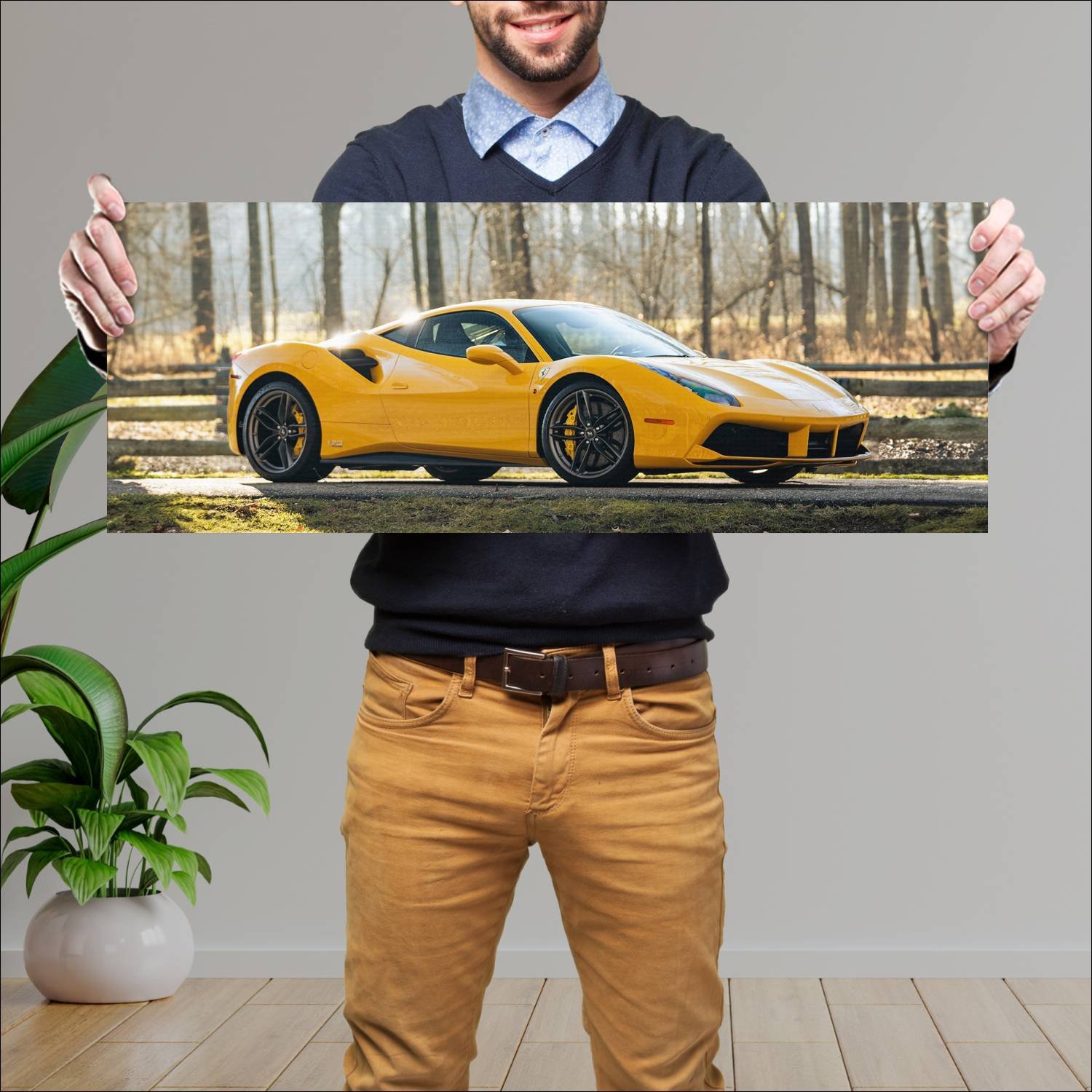 Cuadro grande 30x80cm 2017 ferrari 488 gtb bold ye 632 Ferrari