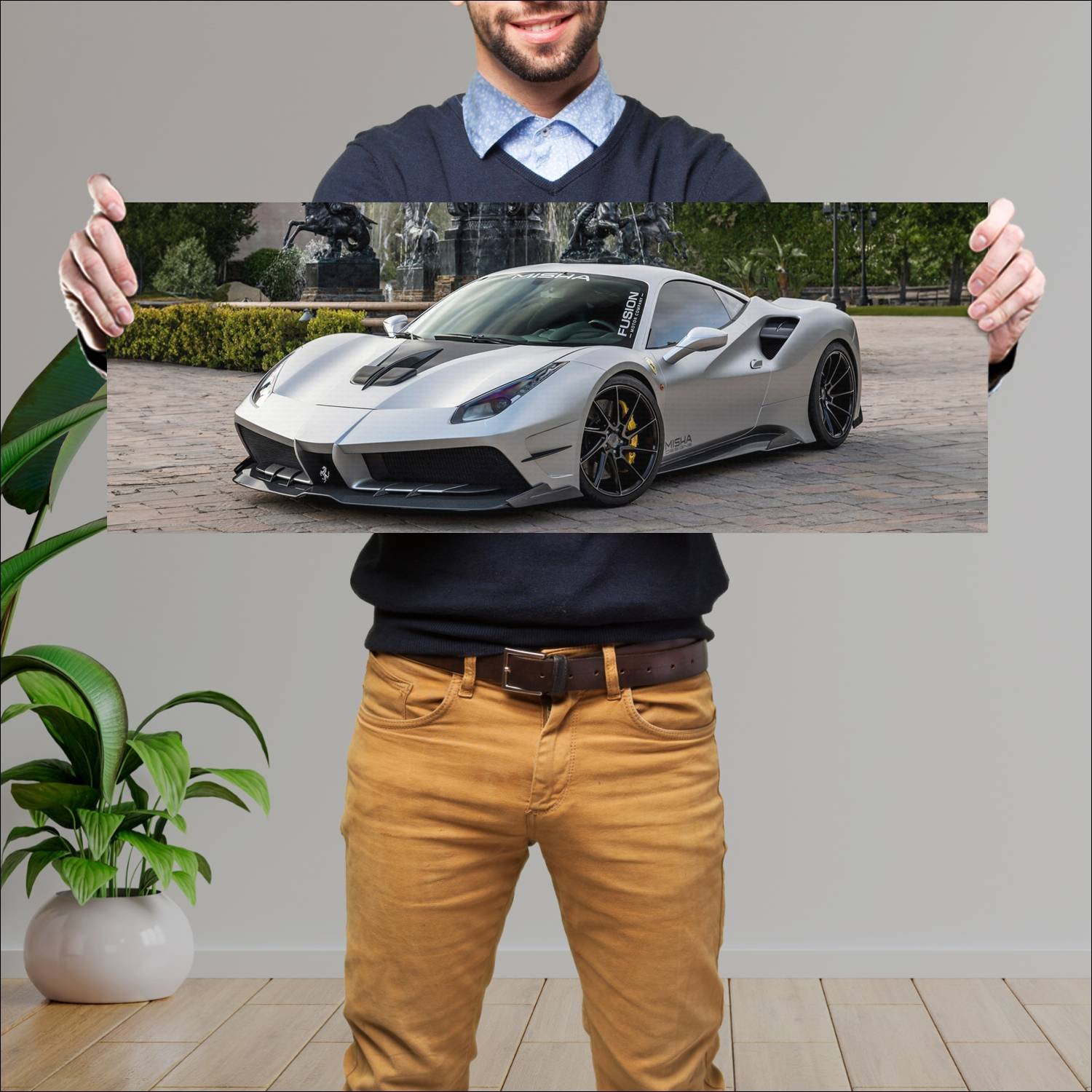 Cuadro grande 30x80cm 2017 ferrari 488 gtb by mish 633 Ferrari