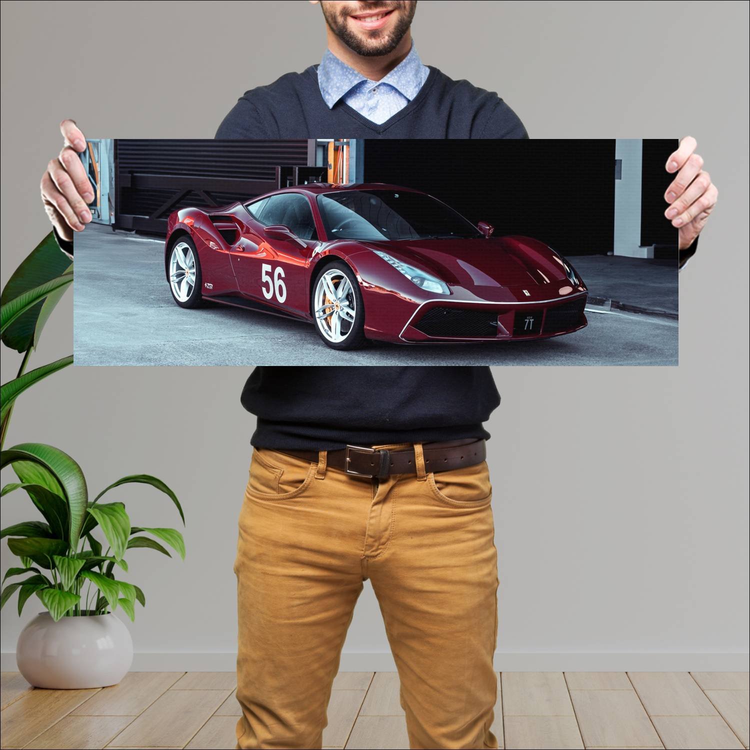 Cuadro grande 30x80cm 2017 ferrari 488 gtb the ico 637 Ferrari