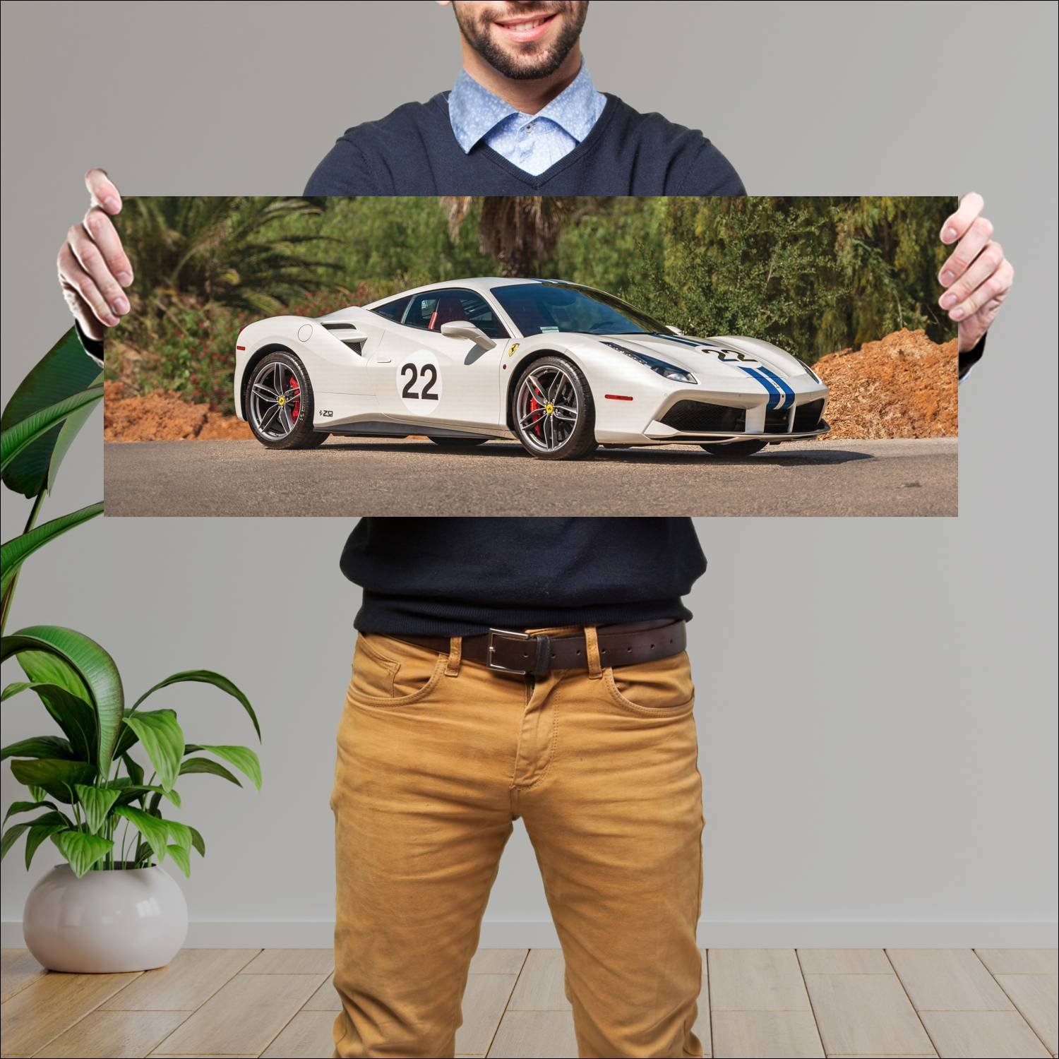Cuadro grande 30x80cm 2017 ferrari 488 gtb the luc 638 Ferrari