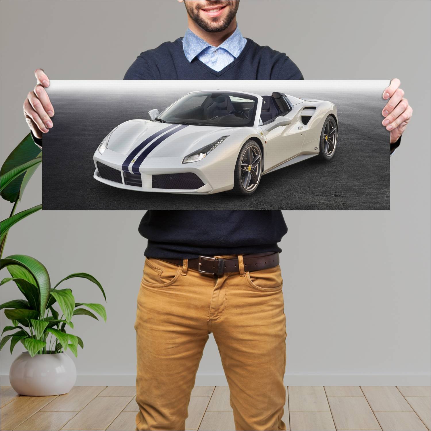 Cuadro grande 30x80cm 2017 ferrari 488 spider the 644 Ferrari