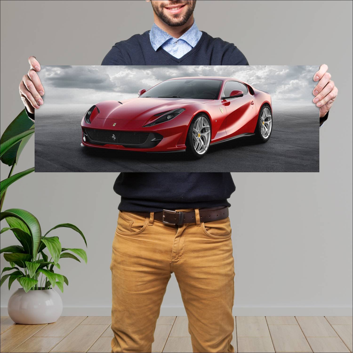 Cuadro grande 30x80cm 2017 ferrari 812 superfast 6 645 Ferrari