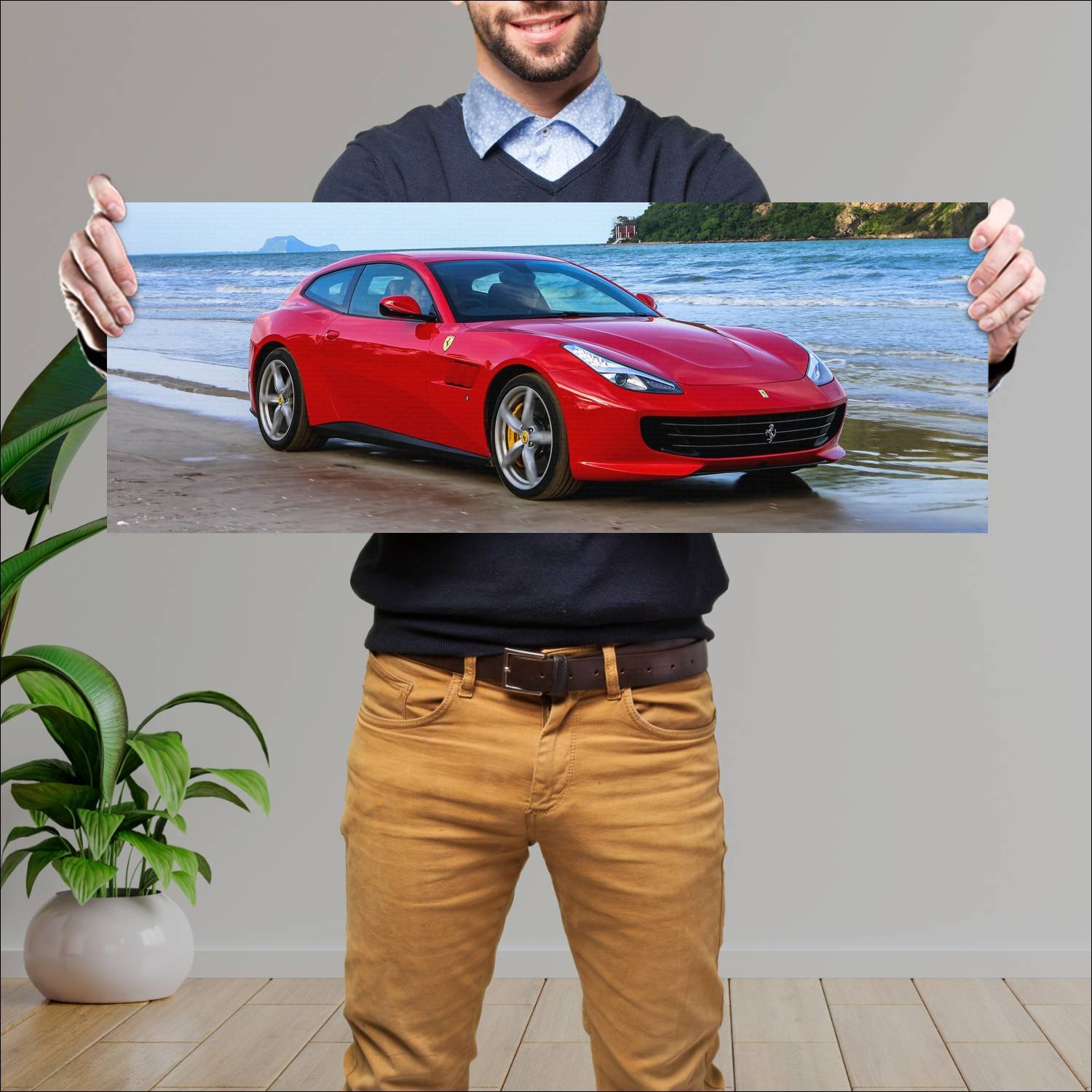 Cuadro grande 30x80cm 2017 ferrari gtc4lusso t th 670 Ferrari