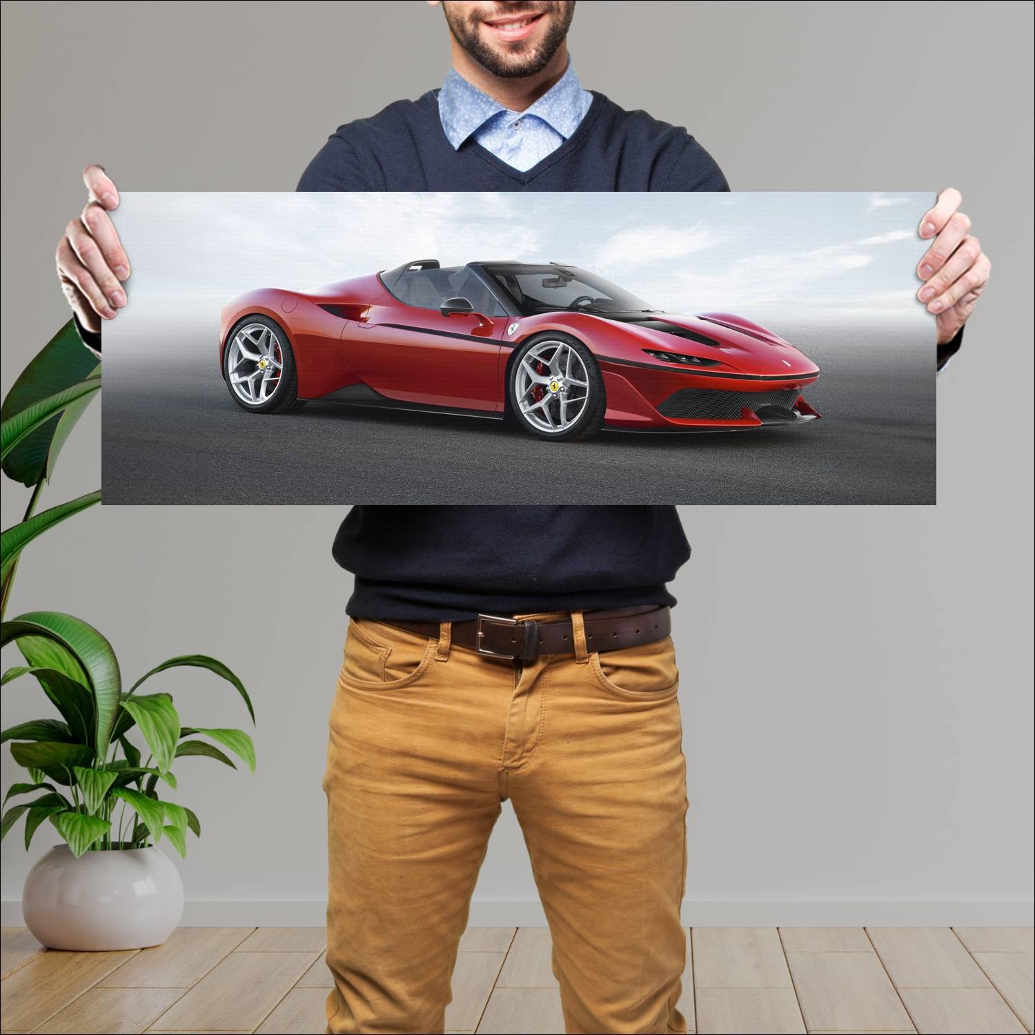 Cuadro grande 30x80cm 2017 ferrari j50 auto 672 Ferrari