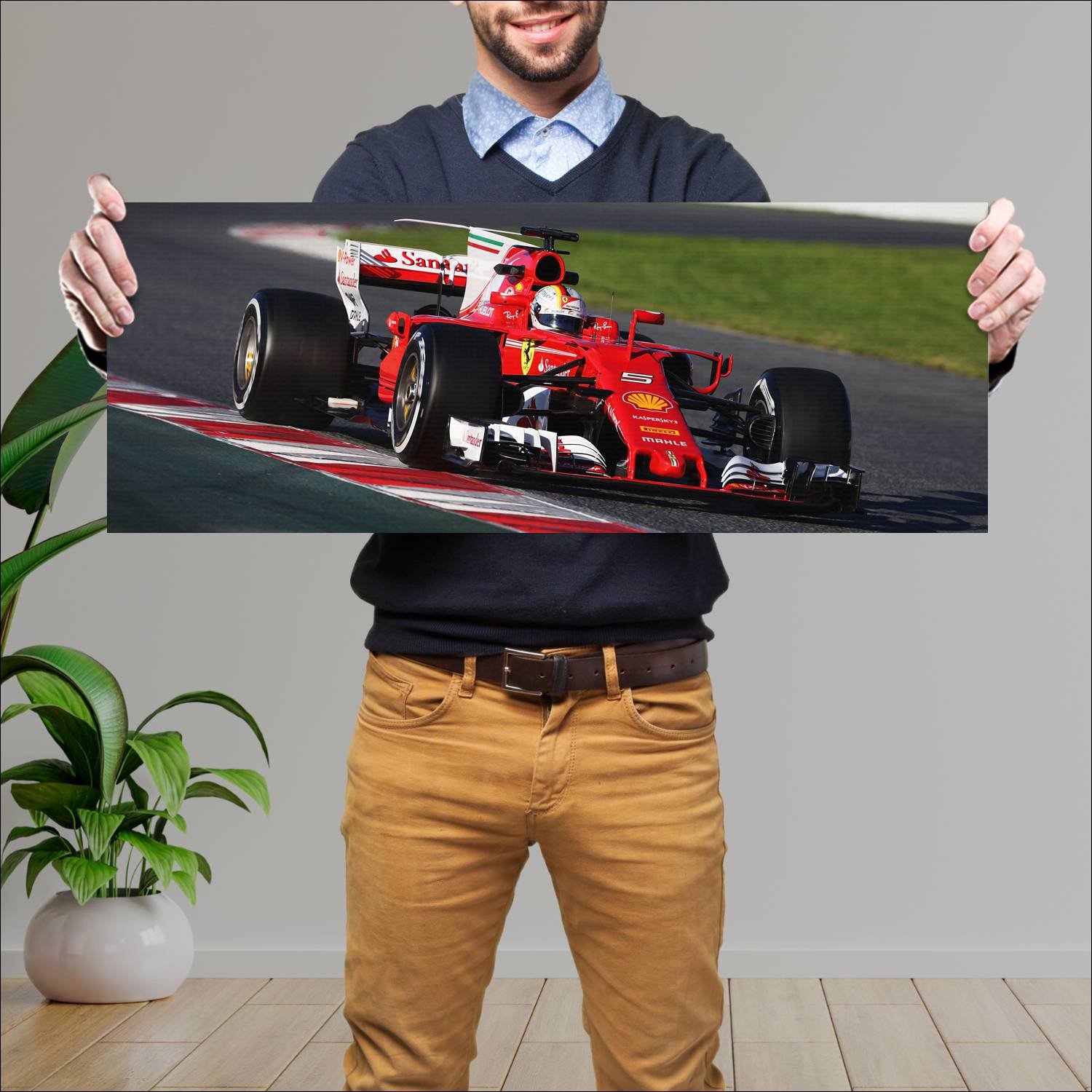 Cuadro grande 30x80cm 2017 ferrari sf70h auto 673 Ferrari