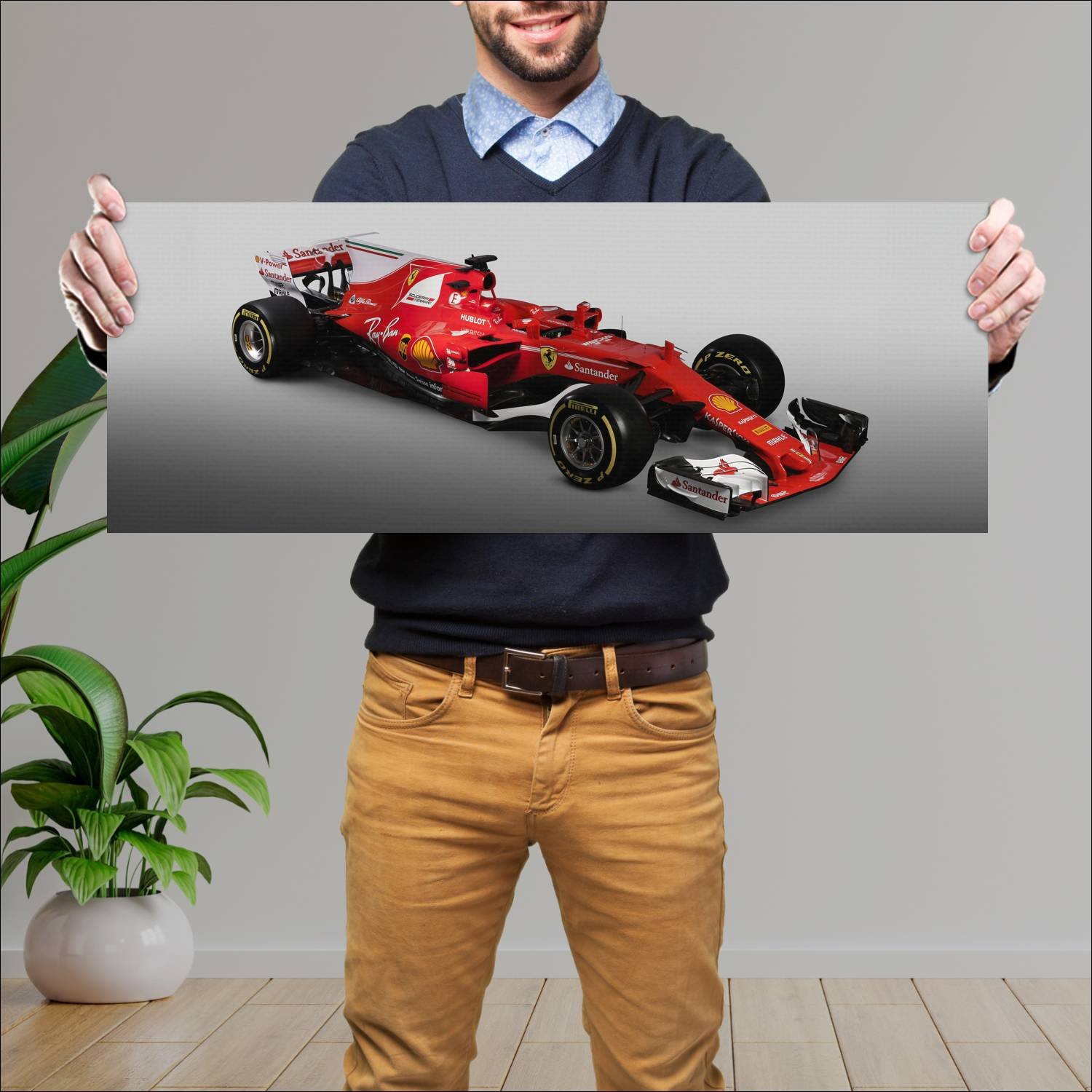 Cuadro grande 30x80cm 2017 ferrari sf70h auto 674 Ferrari