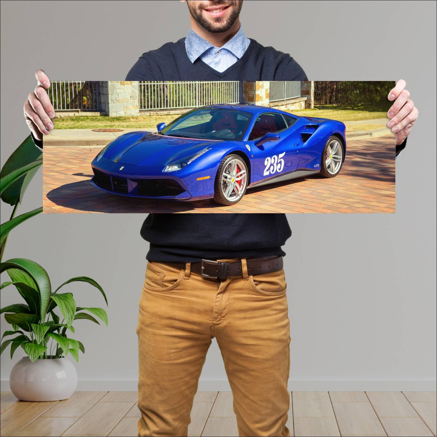 Cuadro grande 30x80cm 2018 ferrari 488 gtb the hea 677 Ferrari