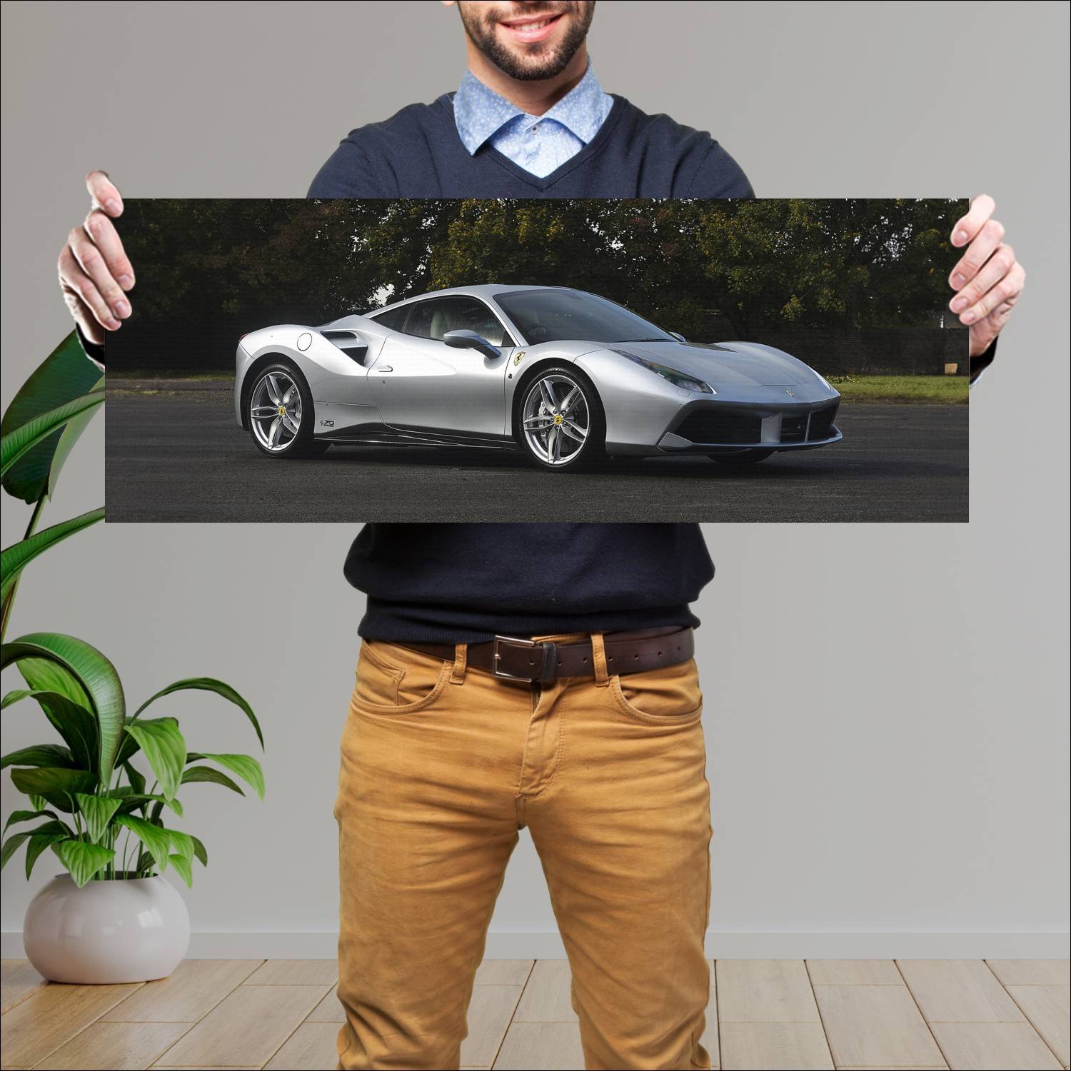 Cuadro grande 30x80cm 2018 ferrari 488 gtb the wed 679 Ferrari