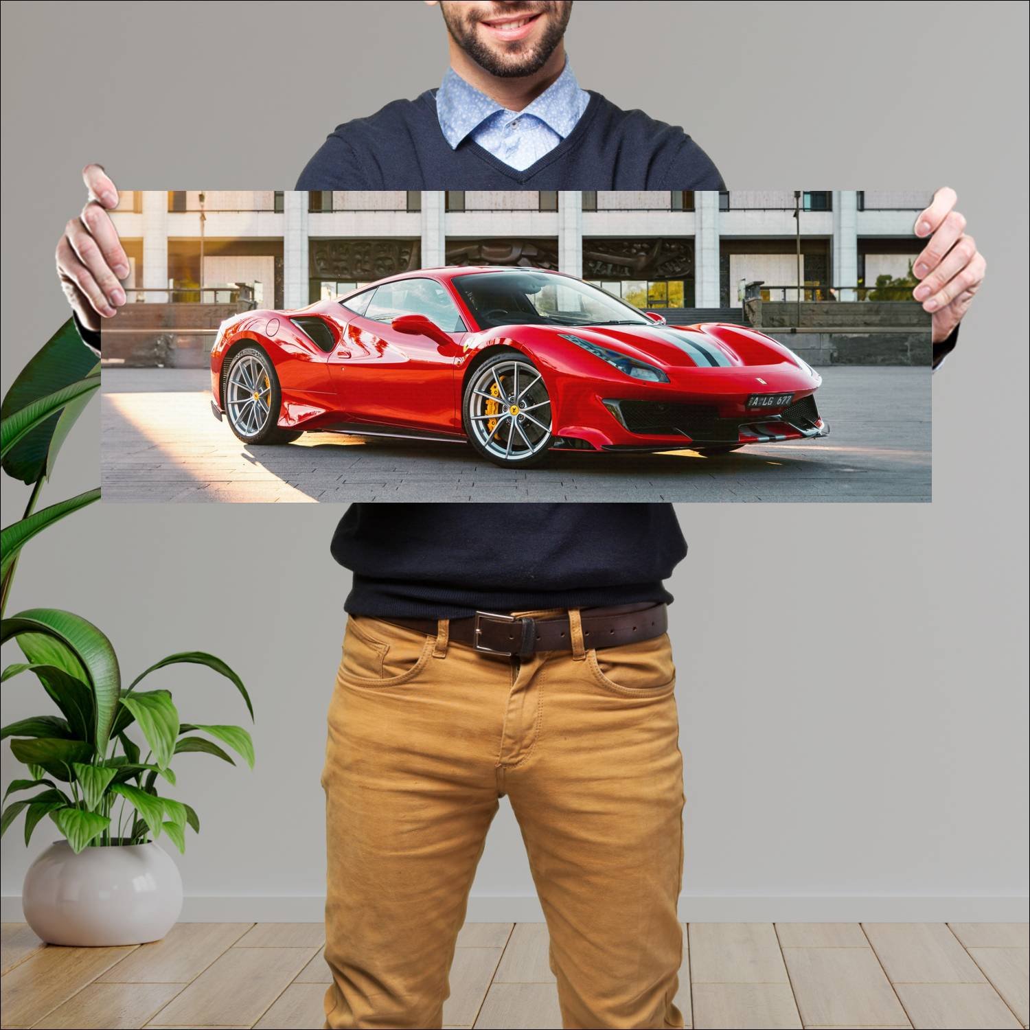 Cuadro grande 30x80cm 2018 ferrari 488 pista au 10 681 Ferrari