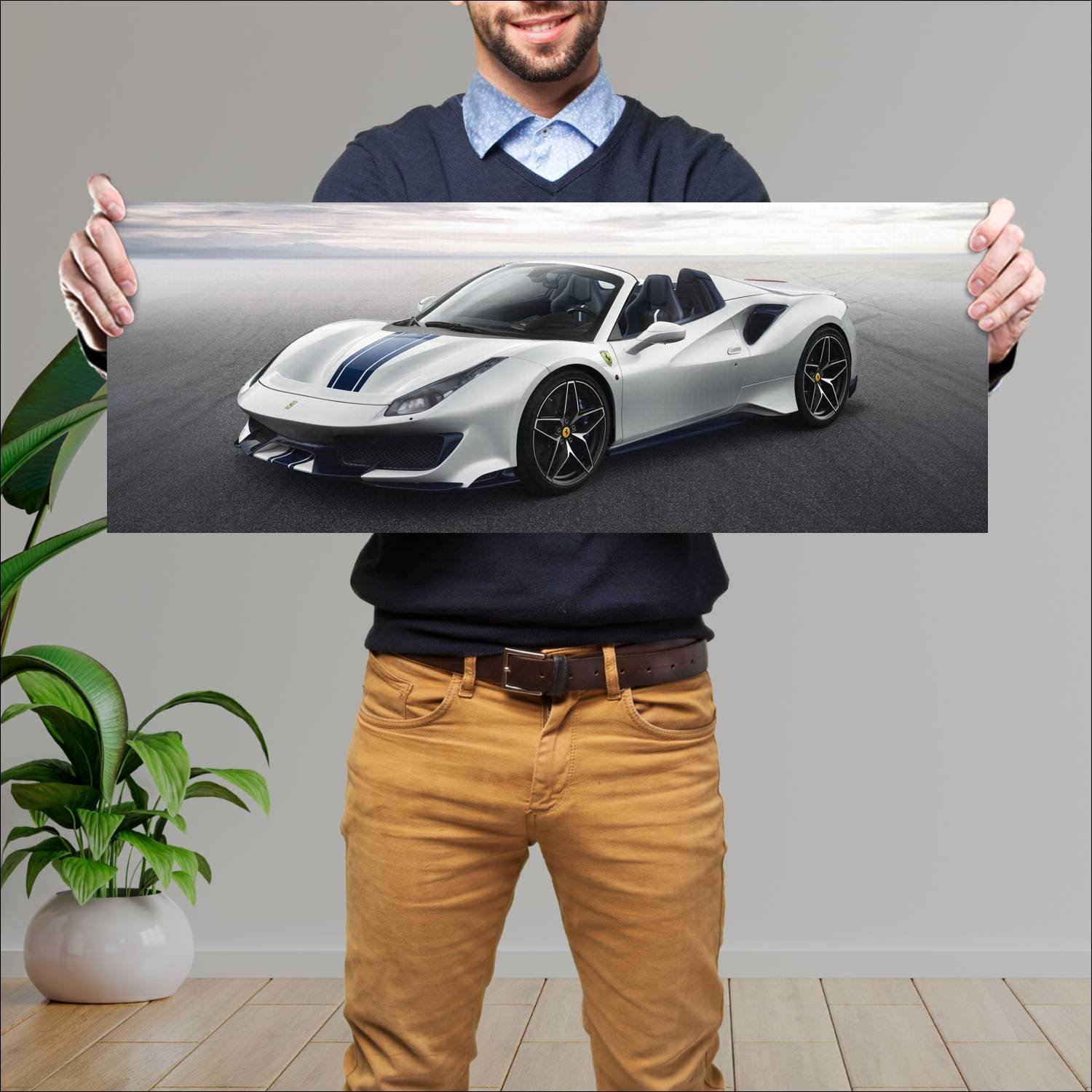Cuadro grande 30x80cm 2018 ferrari 488 pista spide 682 Ferrari