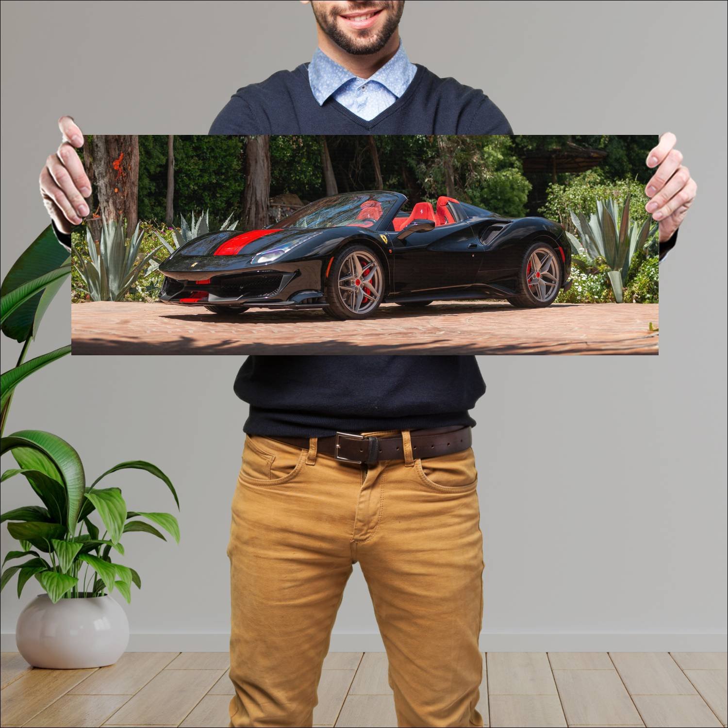 Cuadro grande 30x80cm 2018 ferrari 488 pista spide 683 Ferrari