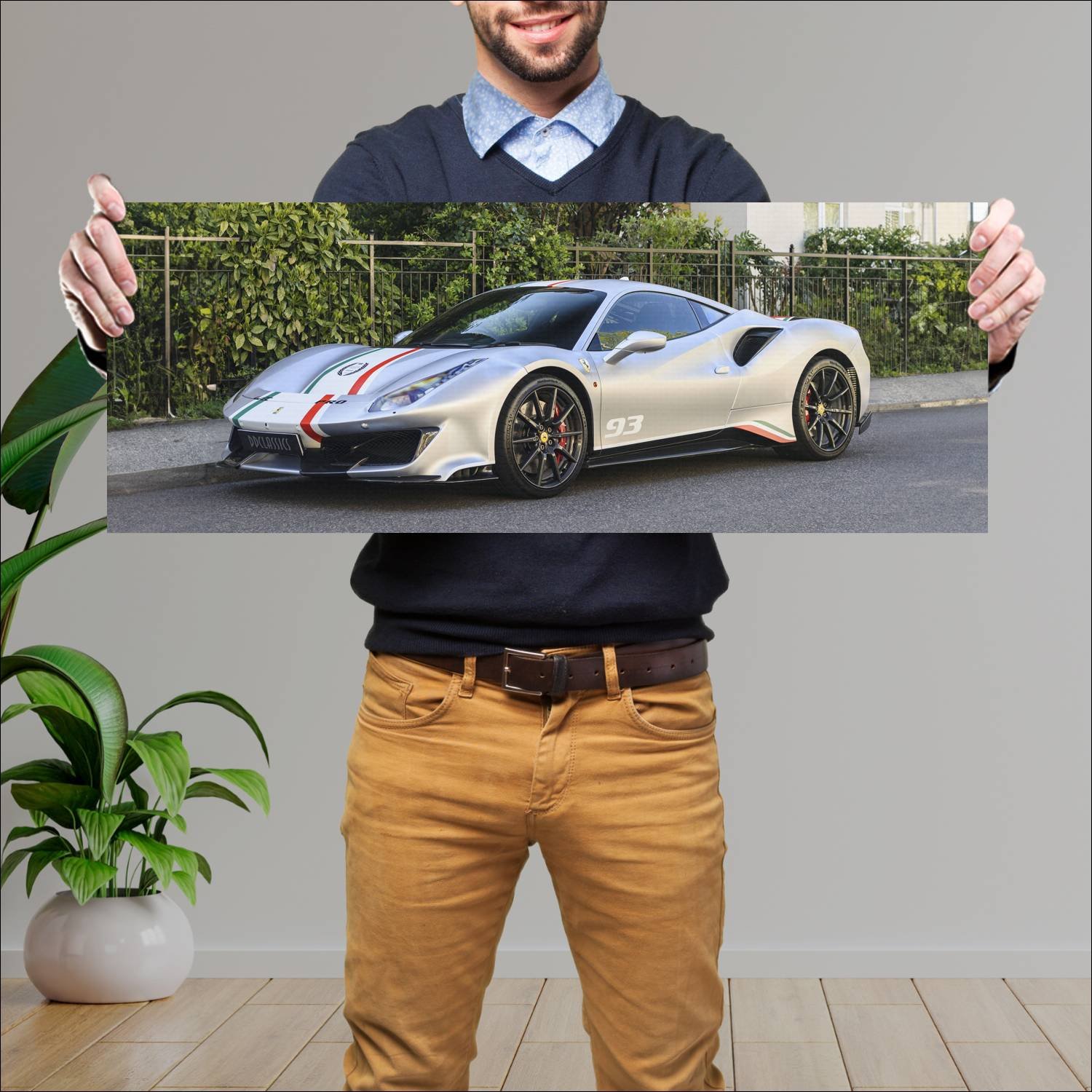 Cuadro grande 30x80cm 2018 ferrari 488 pista tailo 685 Ferrari