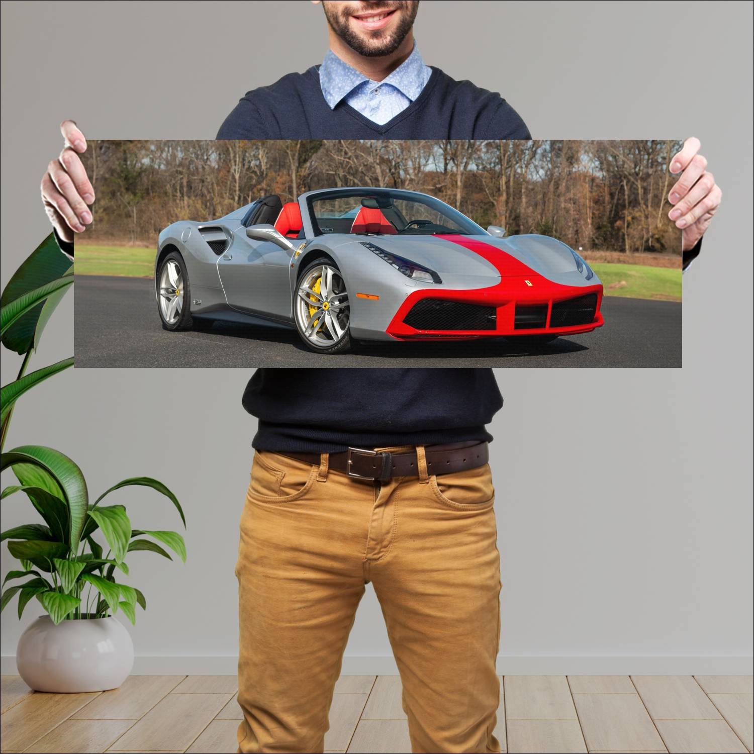 Cuadro grande 30x80cm 2018 ferrari 488 spider the 689 Ferrari