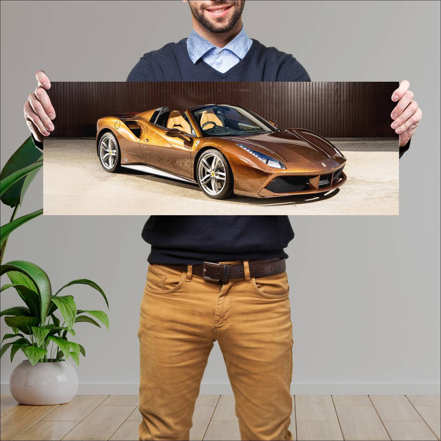 Cuadro grande 30x80cm 2018 ferrari 488 spider the 690 Ferrari