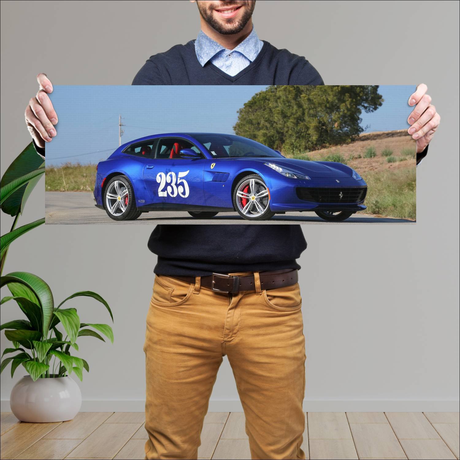 Cuadro grande 30x80cm 2018 ferrari gtc4lusso the h 696 Ferrari