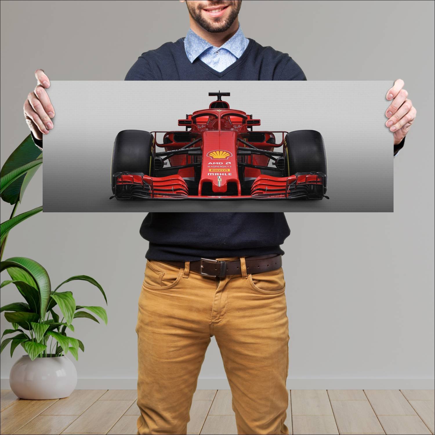 Cuadro grande 30x80cm 2018 ferrari sf71h auto 706 Ferrari