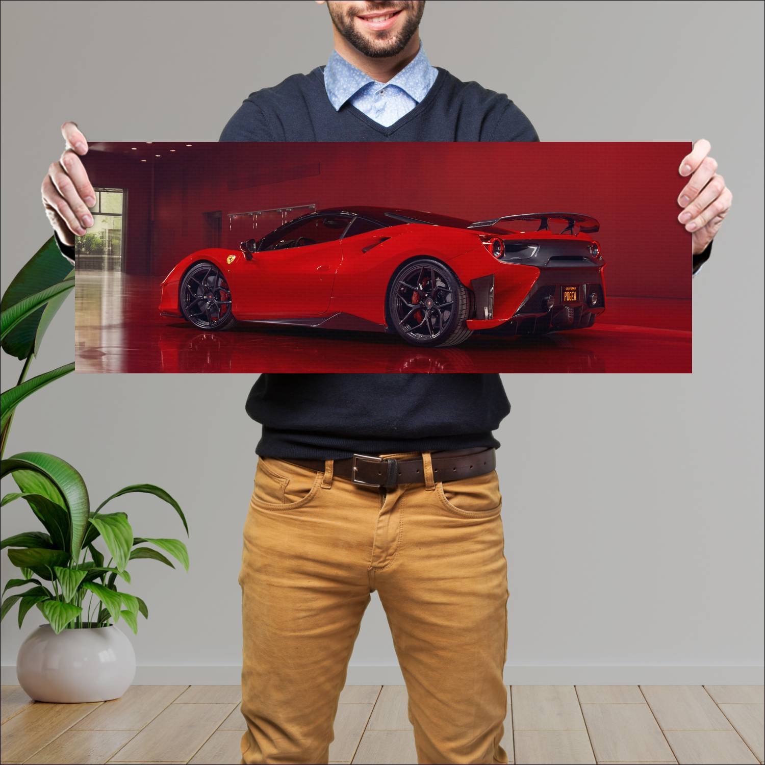 Cuadro grande 30x80cm 2018 pogea racing fplus cors 710 Ferrari