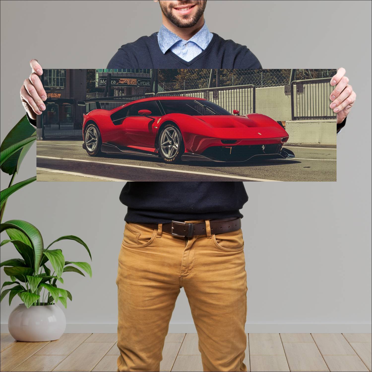 Cuadro grande 30x80cm 2019 ferrari p80 c auto 720 Ferrari