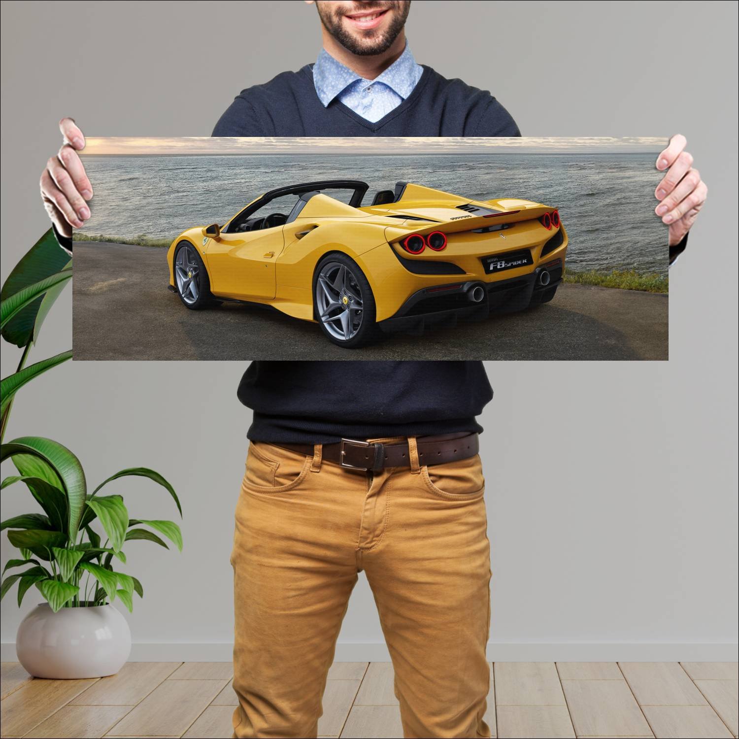 Cuadro grande 30x80cm 2020 ferrari f8 spider auto 733 Ferrari