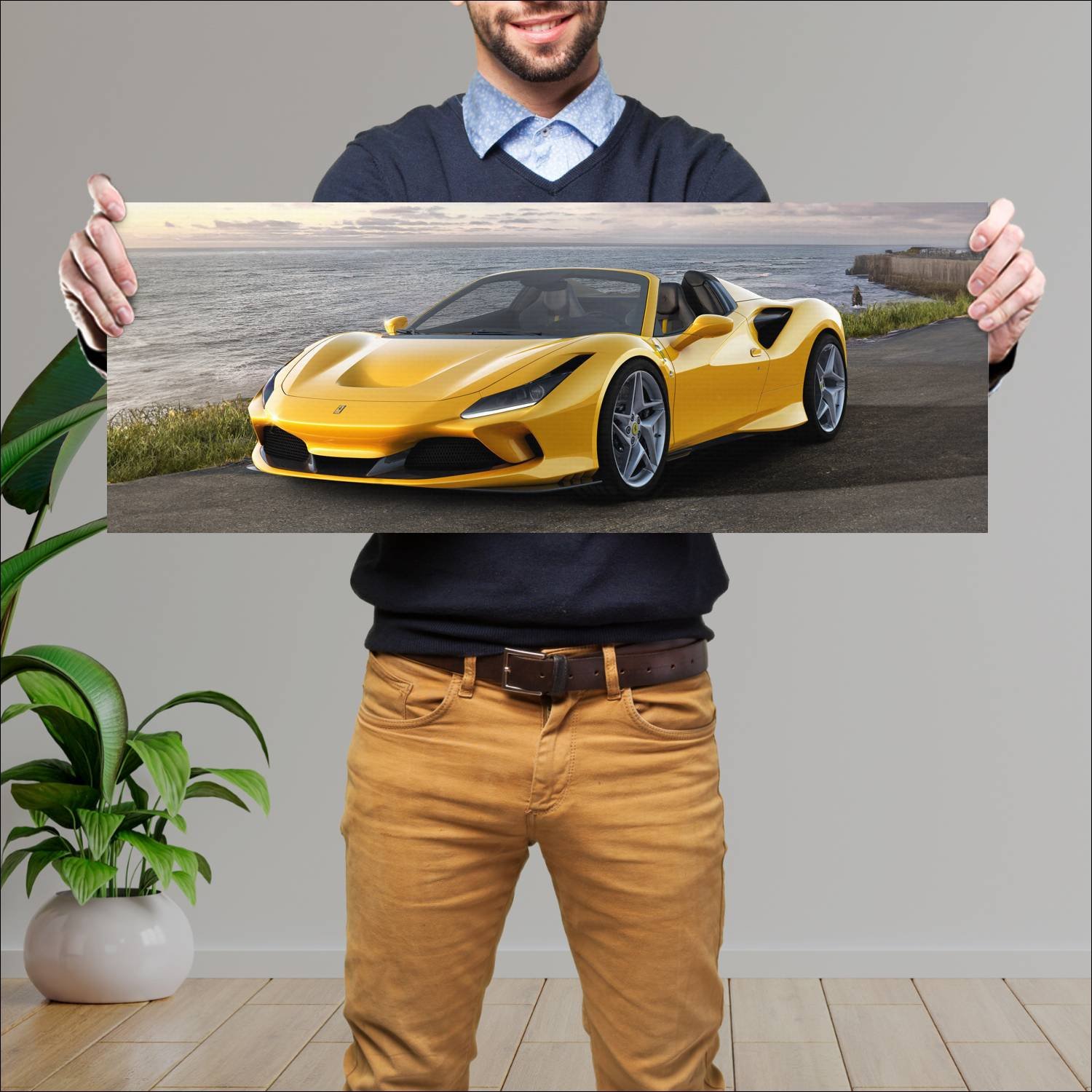 Cuadro grande 30x80cm 2020 ferrari f8 spider auto 735 Ferrari