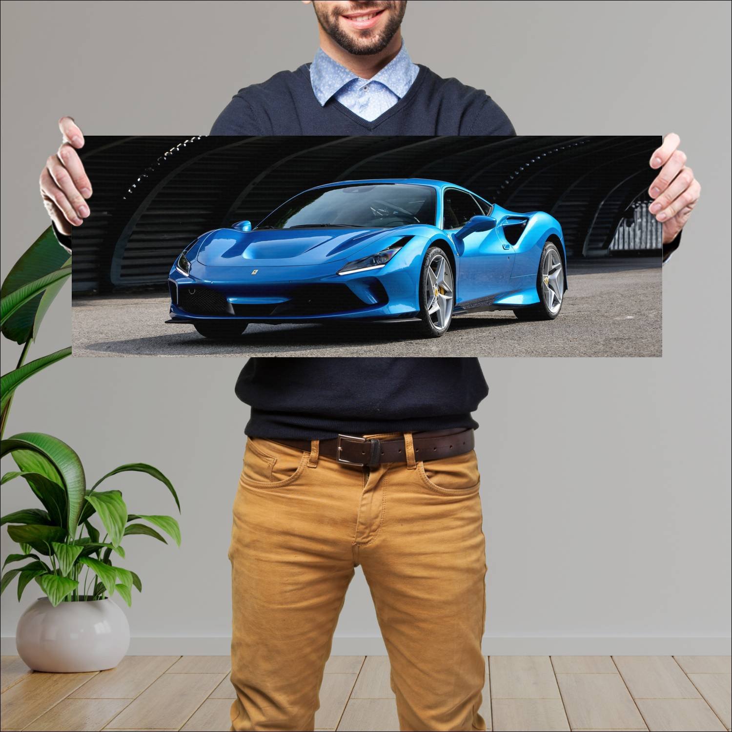 Cuadro grande 30x80cm 2020 ferrari f8 tributo Ferrari
