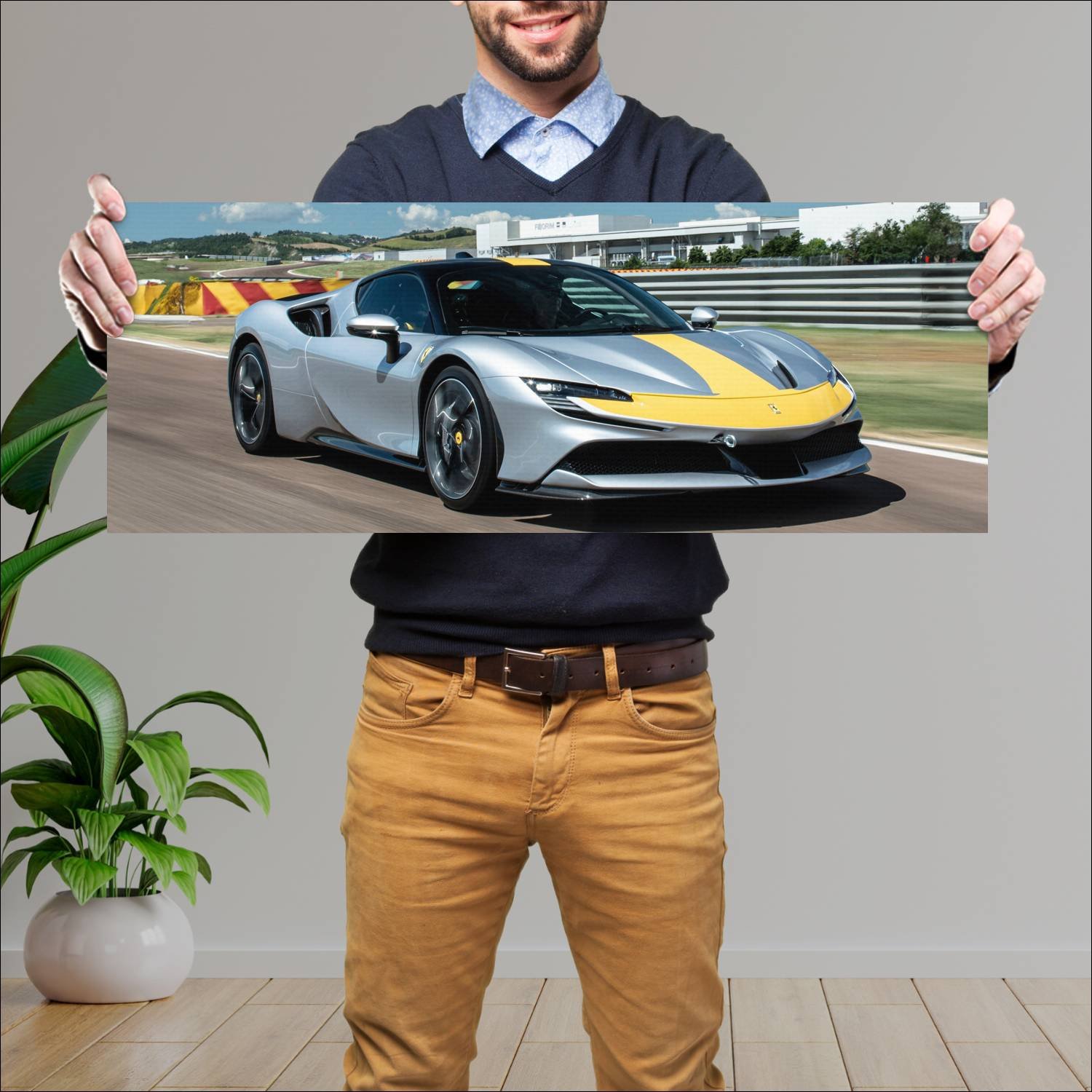 Cuadro grande 30x80cm 2020 ferrari sf90 stradale a 756 Ferrari