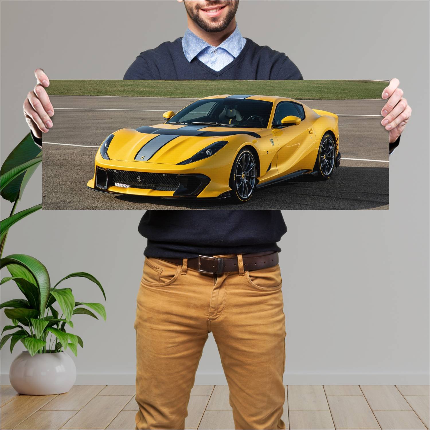 Cuadro grande 30x80cm 2021 ferrari 812 competizion 759 Ferrari