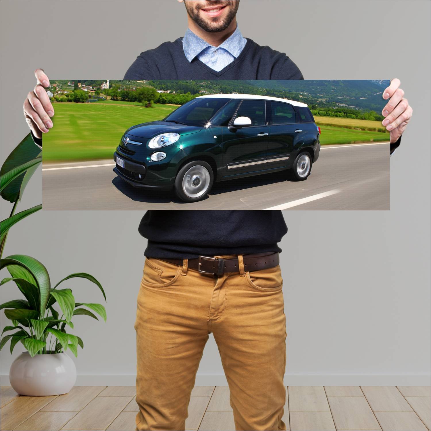 Cuadro grande 30x80cm 2013 fiat 500l living 8034 50 Fiat