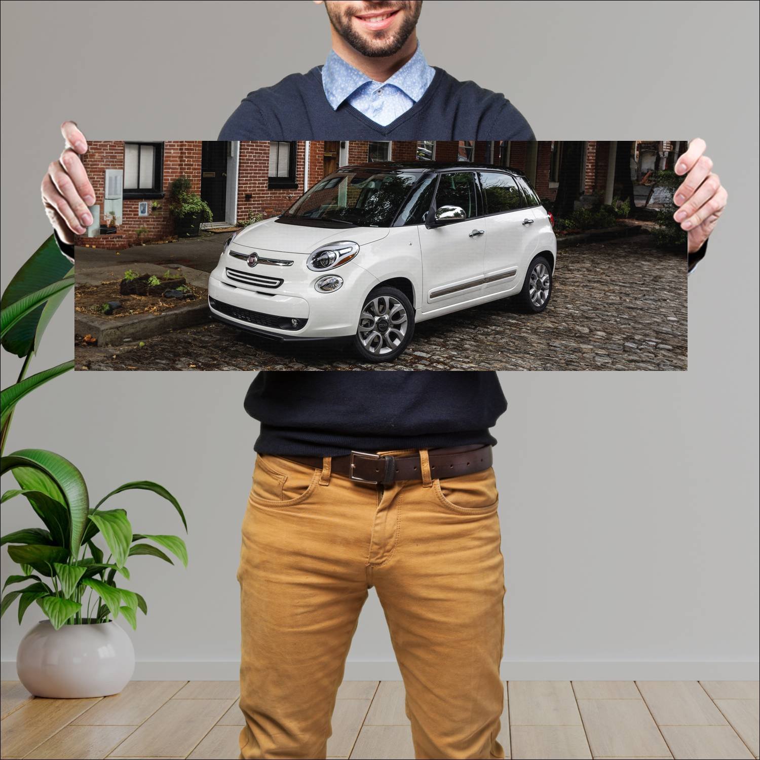 Cuadro grande 30x80cm 2013 fiat 500l us 8099 52 Fiat