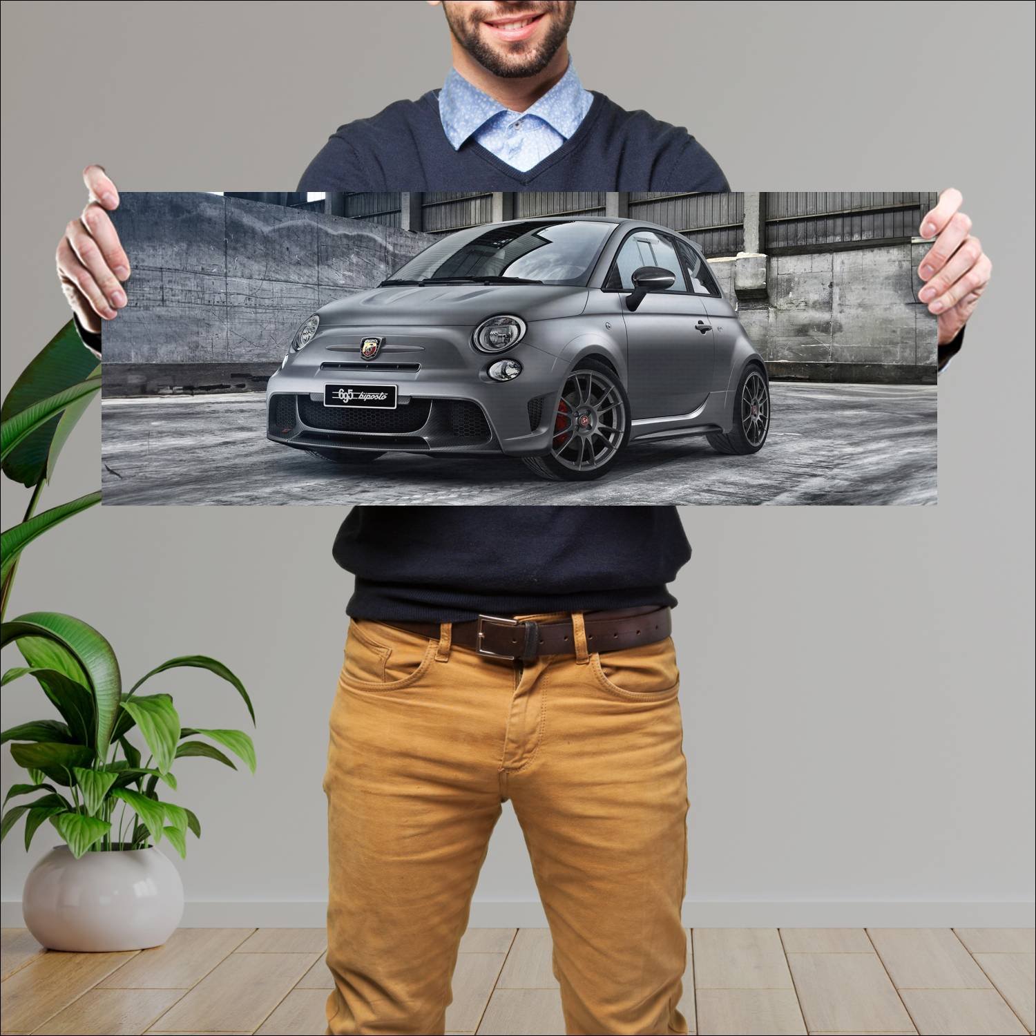 Cuadro grande 30x80cm 2014 abarth 695 biposto 1298 54 Fiat