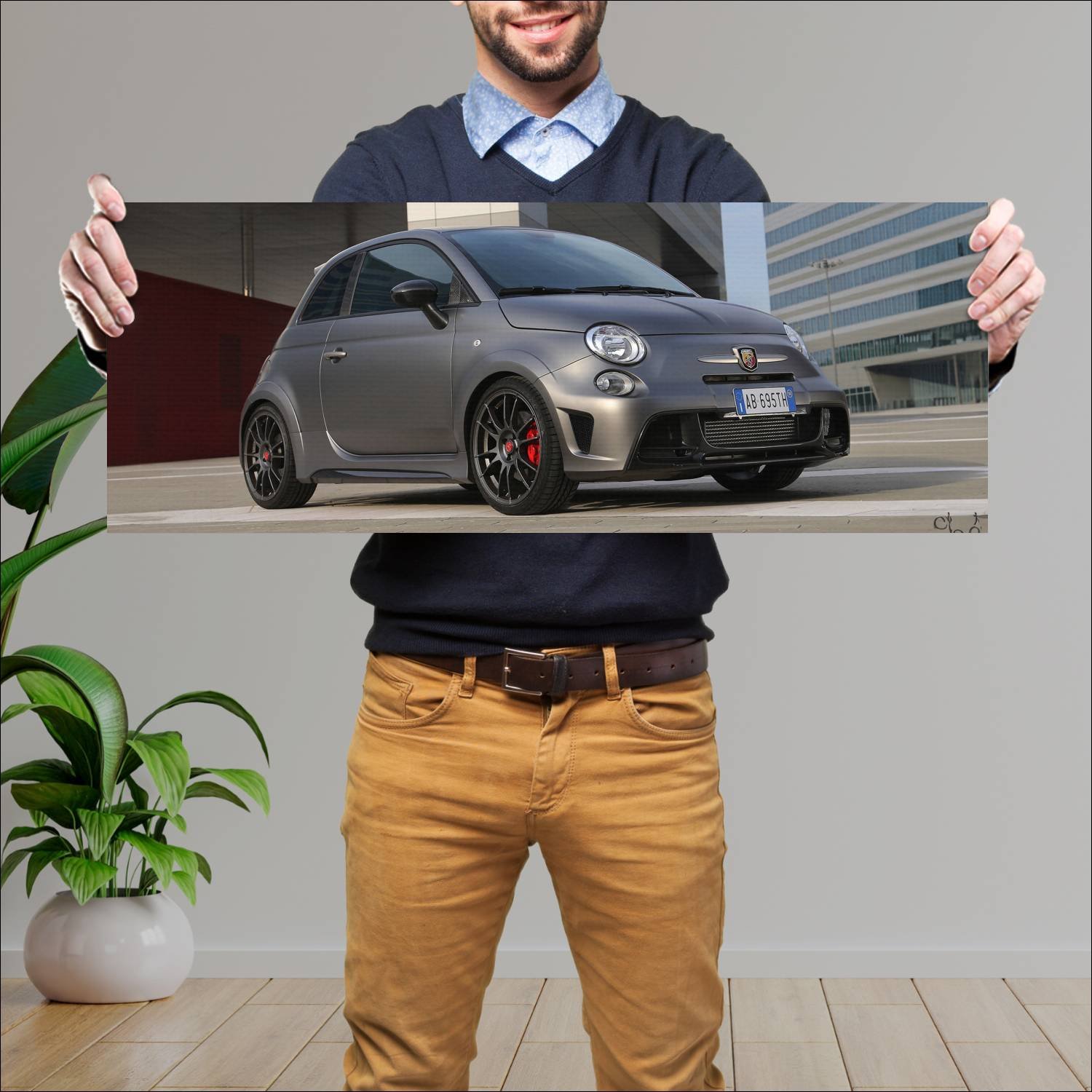 Cuadro grande 30x80cm 2014 abarth 695 biposto 1535 56 Fiat