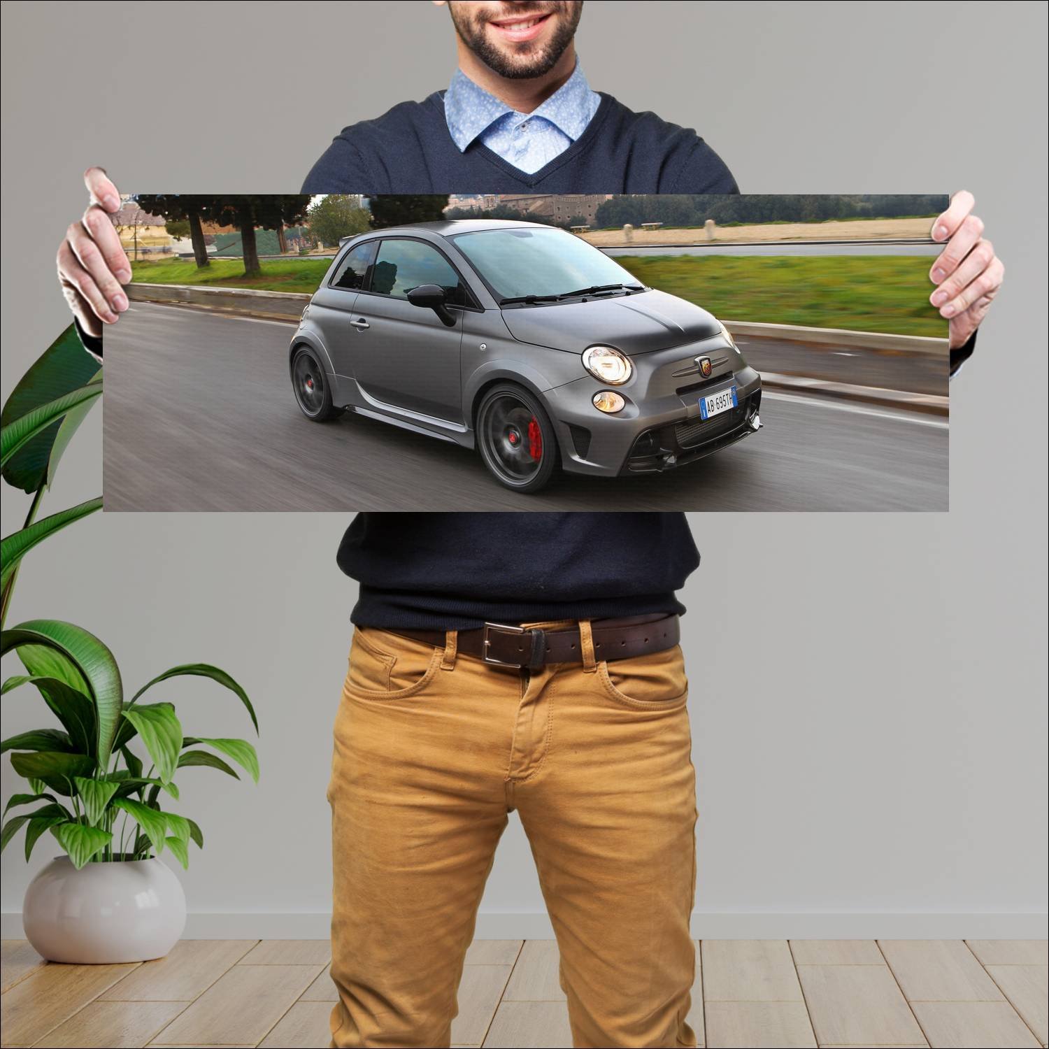 Cuadro grande 30x80cm 2014 abarth 695 biposto 1536 57 Fiat