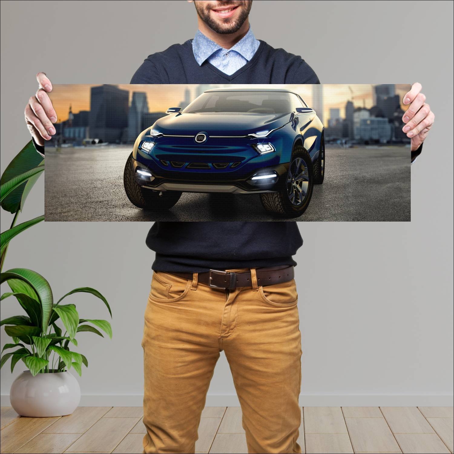 Cuadro grande 30x80cm 2014 fiat fcc4 auto 62 Fiat