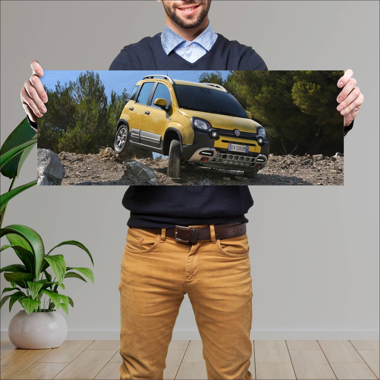 Cuadro grande 30x80cm 2014 fiat panda cross auto 68 Fiat