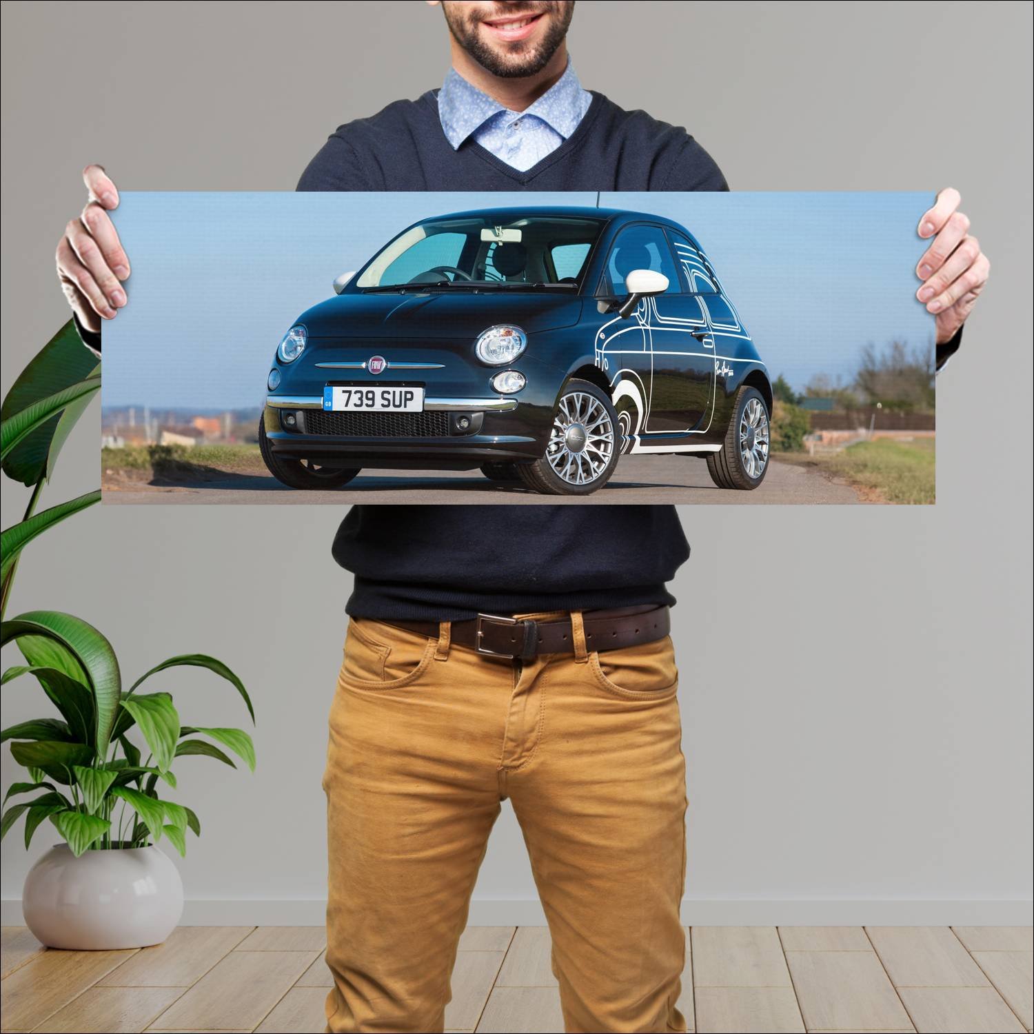 Cuadro grande 30x80cm 2015 fiat 500 ron arad uk 20 74 Fiat