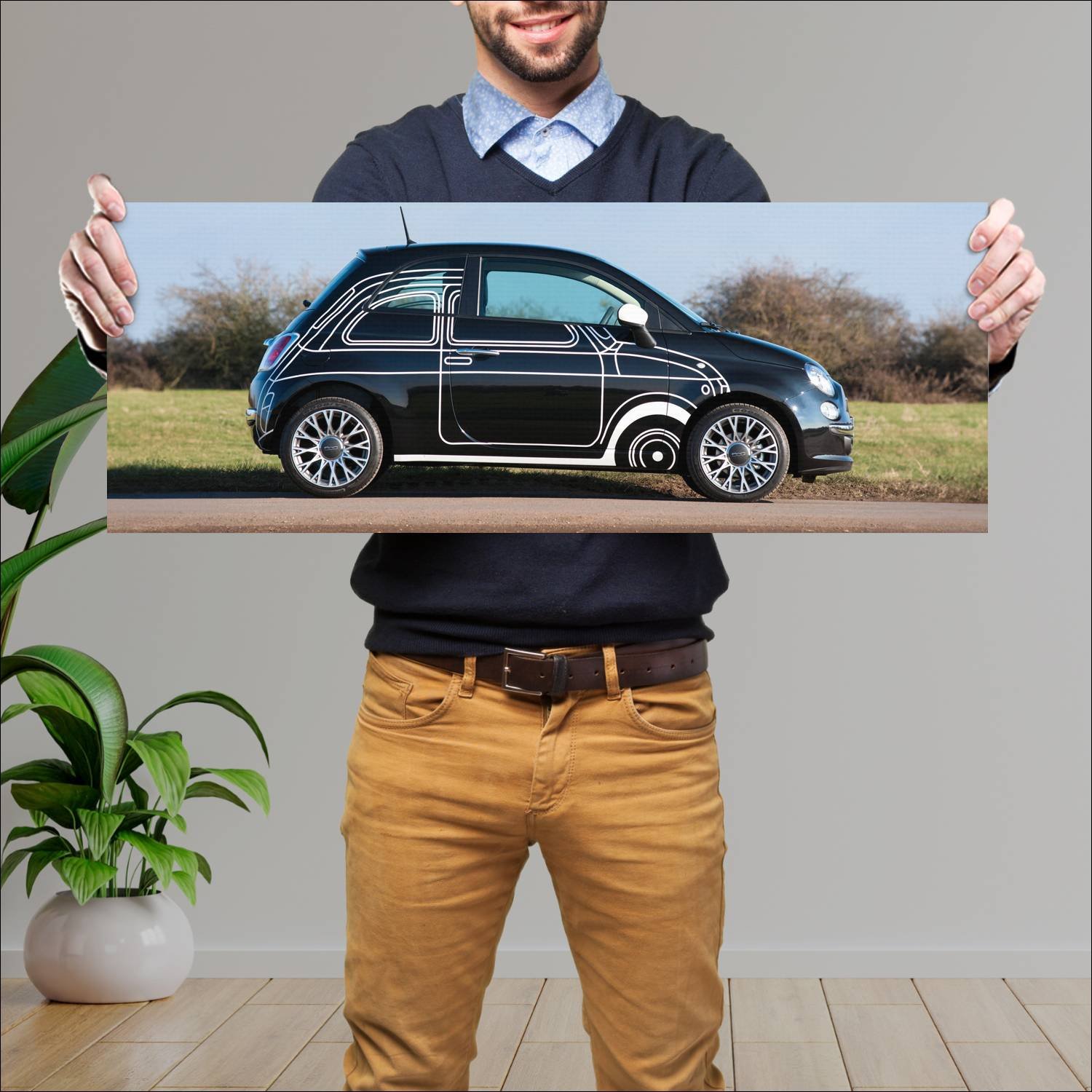 Cuadro grande 30x80cm 2015 fiat 500 ron arad uk 20 75 Fiat