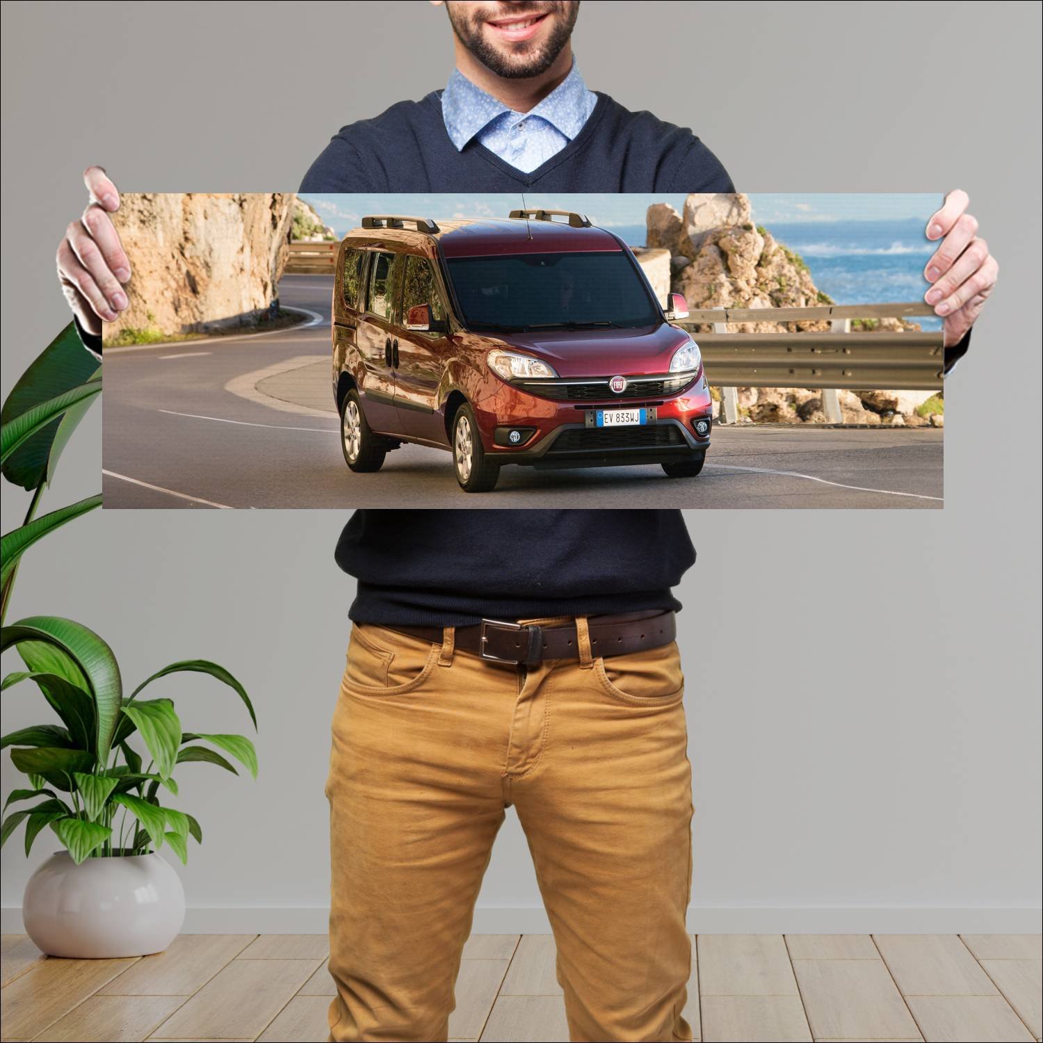 Cuadro grande 30x80cm 2015 fiat doblo auto 85 Fiat
