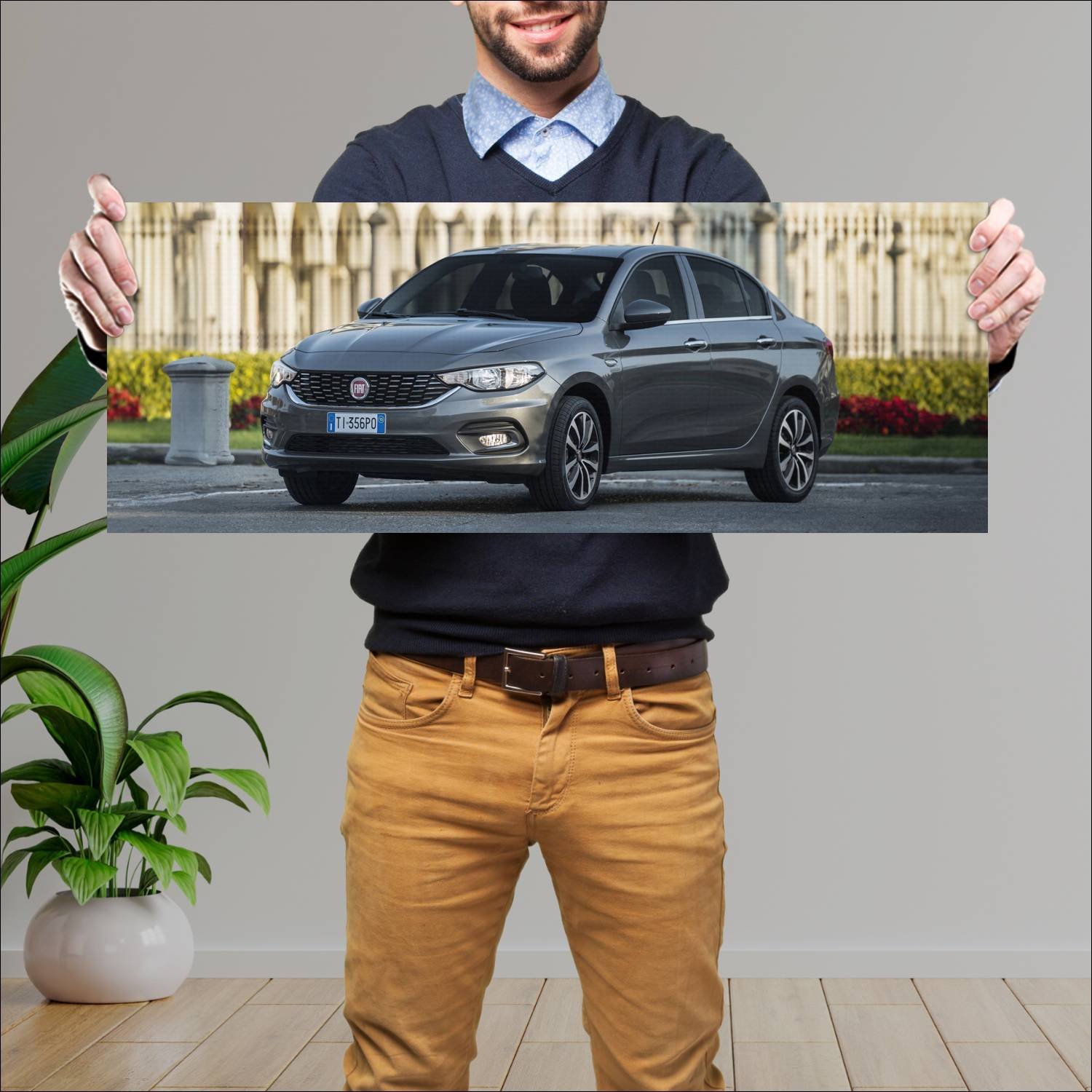 Cuadro grande 30x80cm 2015 fiat tipo auto 89 Fiat