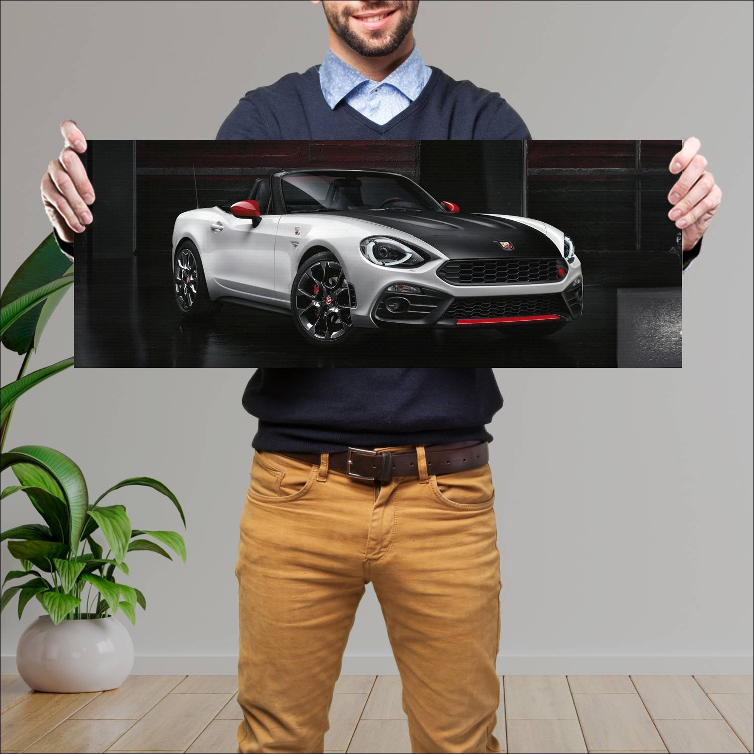 Cuadro grande 30x80cm 2016 abarth 124 spider auto 91 Fiat