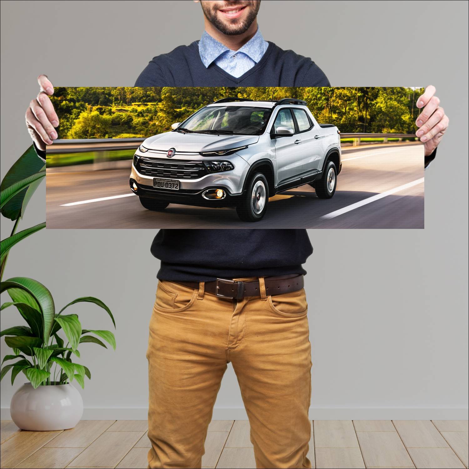 Cuadro grande 30x80cm 2016 fiat toro freedom auto 116 Fiat