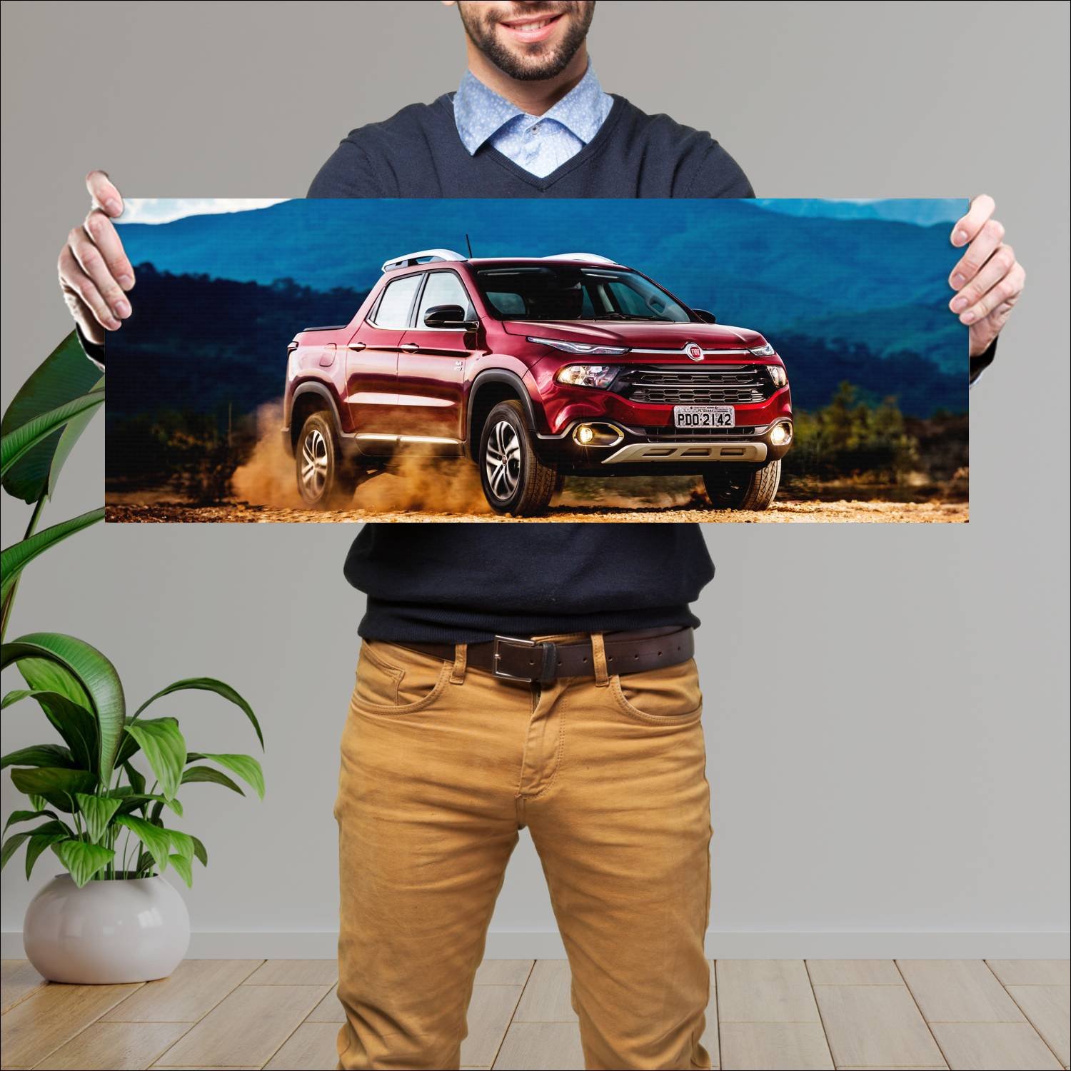 Cuadro grande 30x80cm 2016 fiat toro volcano auto 118 Fiat