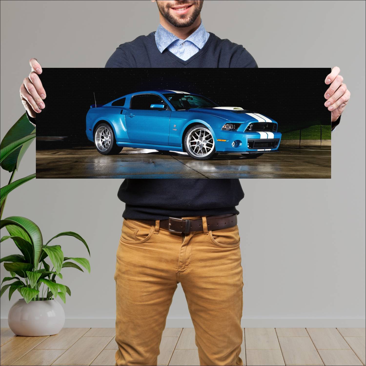 Cuadro grande 30x80cm 2012 shelby gt500 cobra 6068 60 Ford