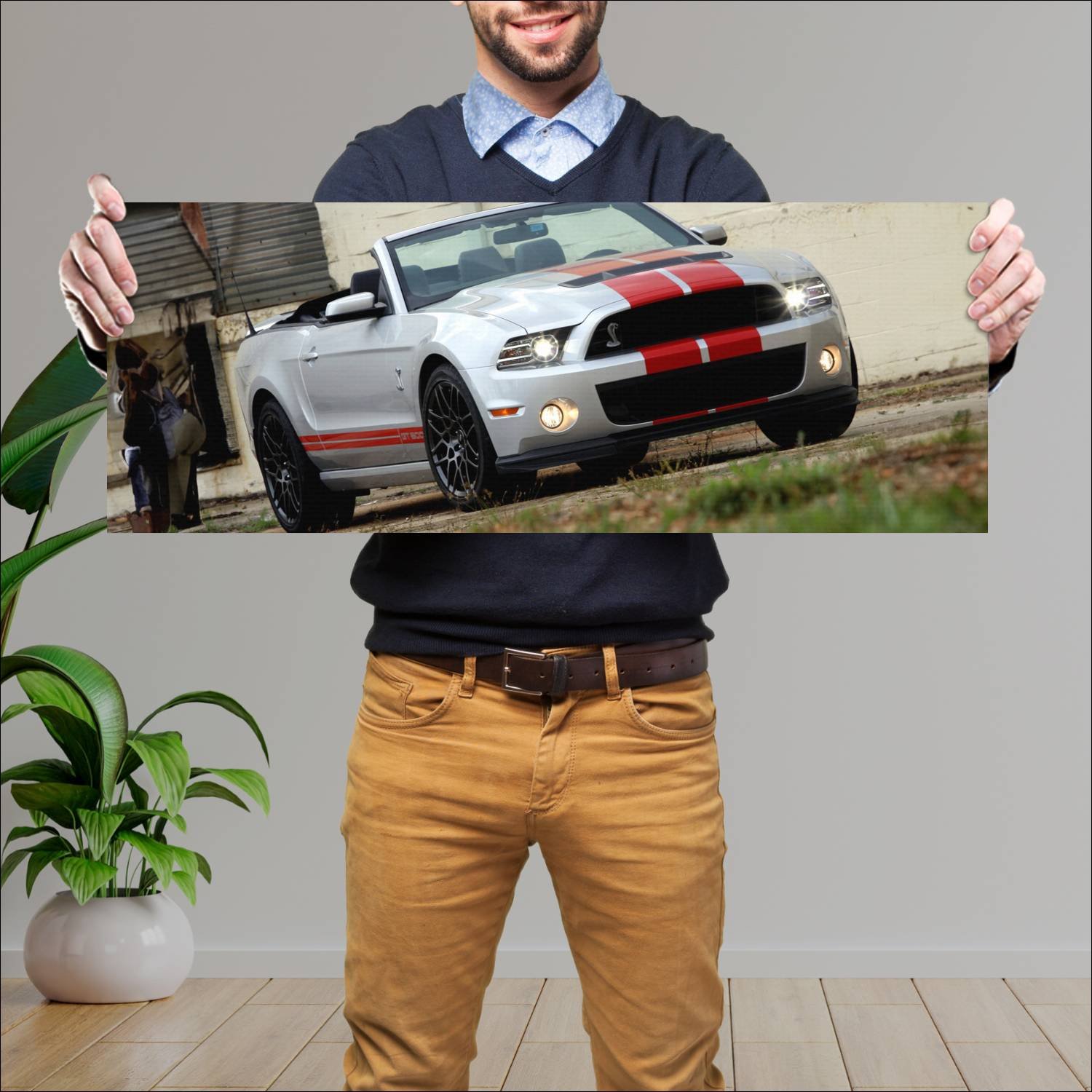 Cuadro grande 30x80cm 2012 shelby gt500 svt conver 64 Ford