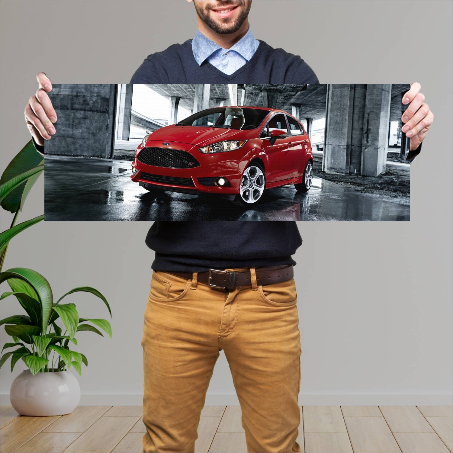Cuadro grande 30x80cm 2014 ford fiesta st us 9106 85 Ford