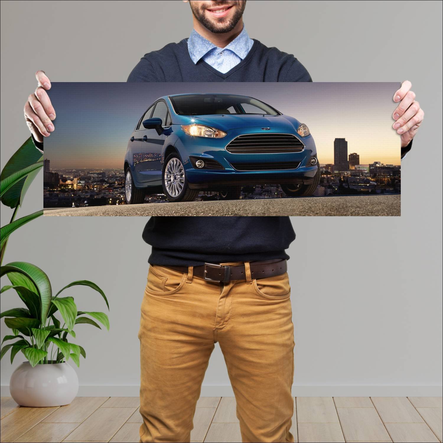 Cuadro grande 30x80cm 2014 ford fiesta titanium ha 86 Ford