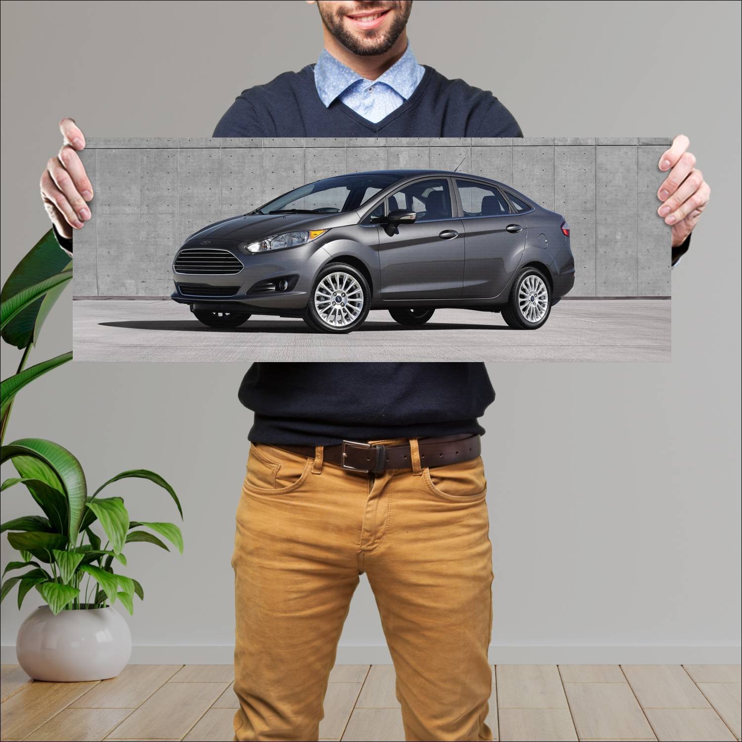 Cuadro grande 30x80cm 2014 ford fiesta titanium se 87 Ford